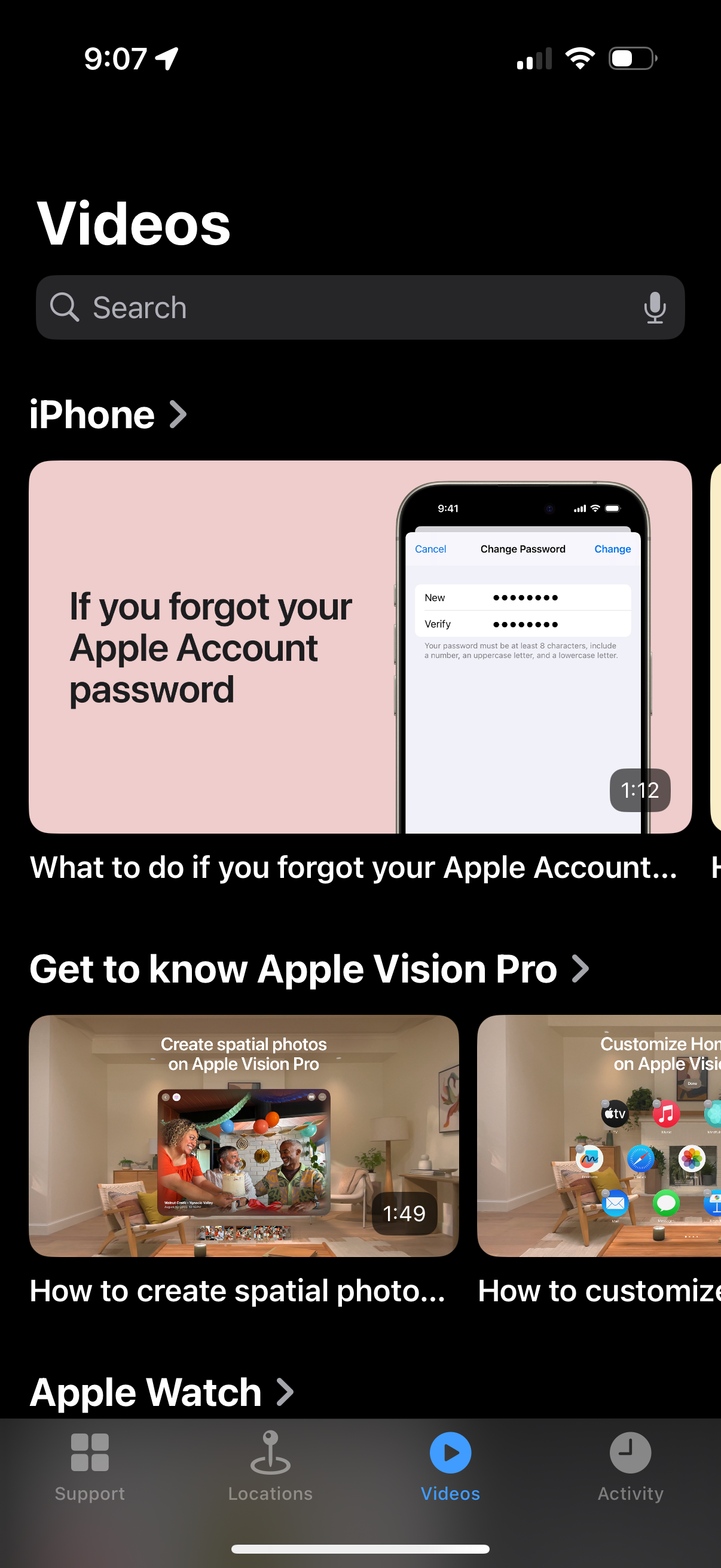 apple-support app screenshot 2