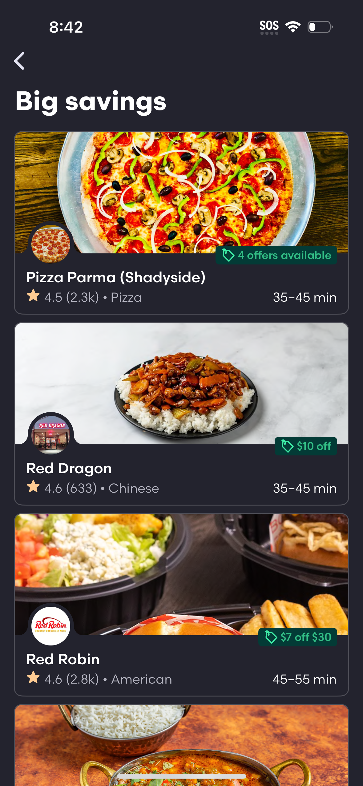 grubhub app screenshot 8