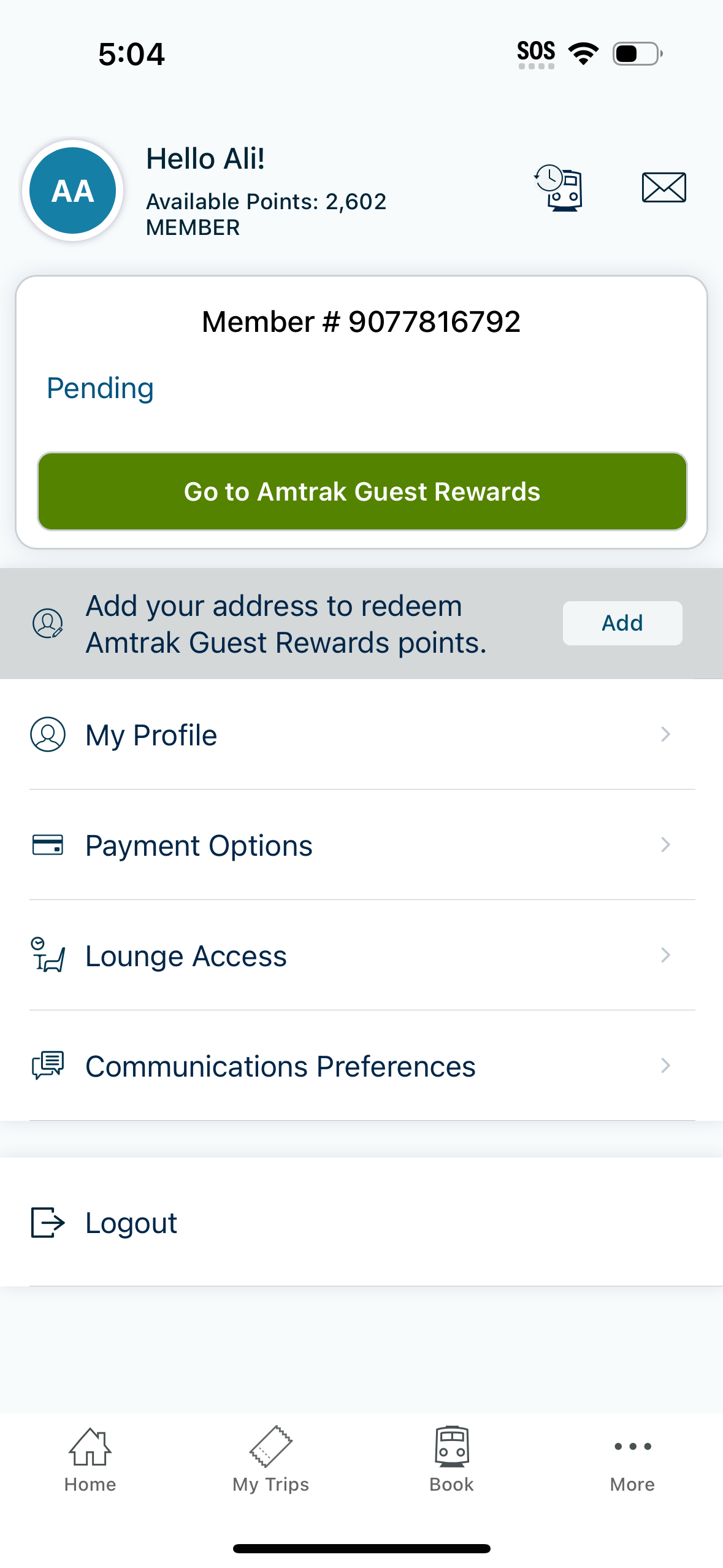 amtrak app screenshot 24