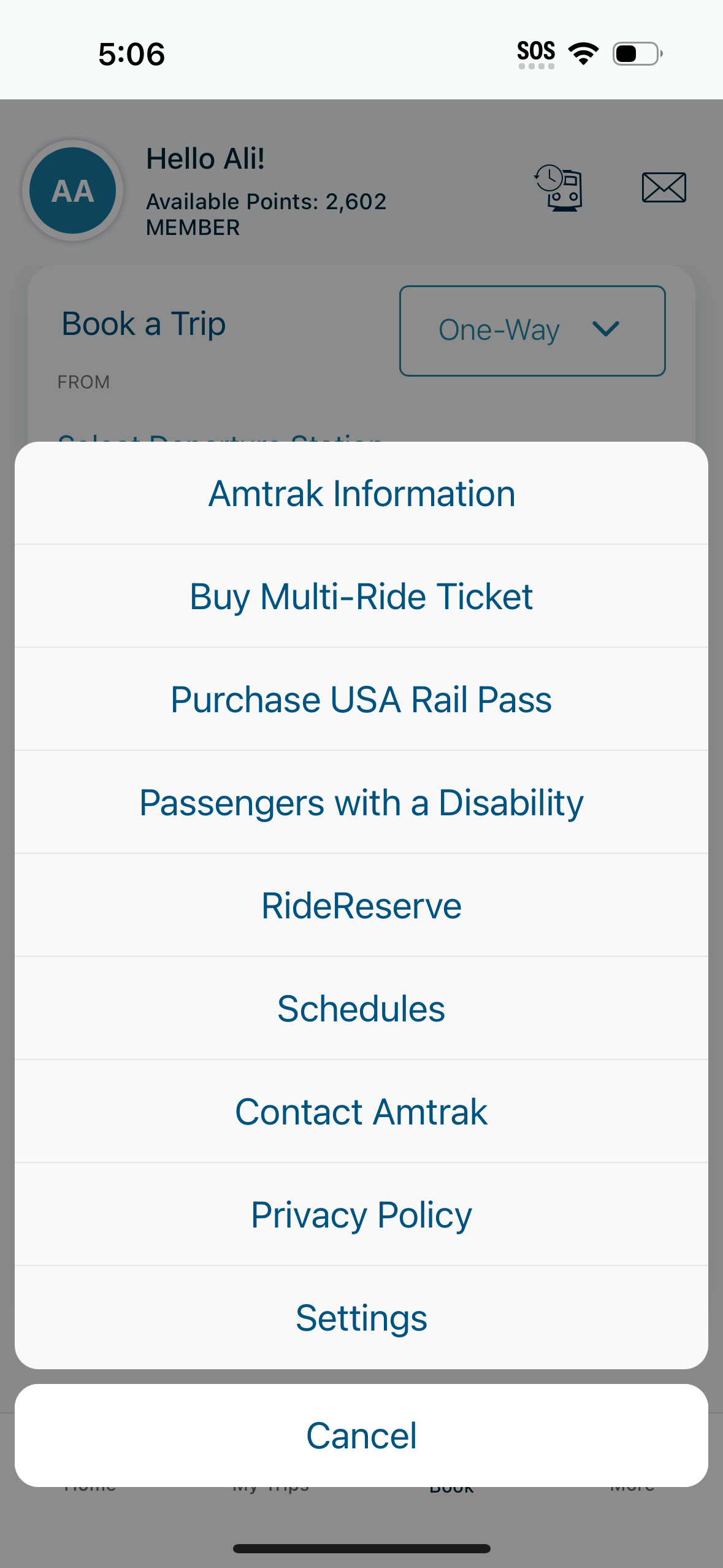 amtrak app screenshot 5