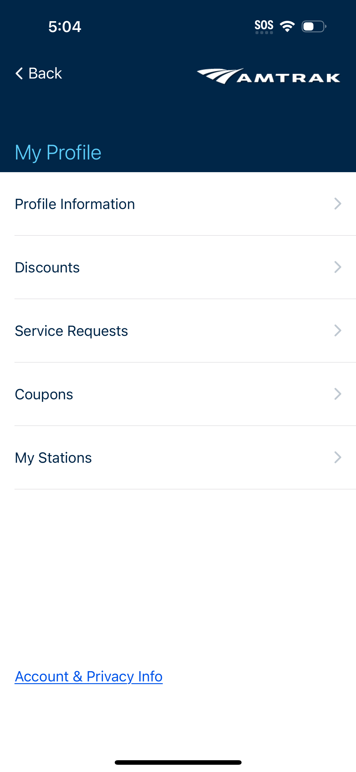 amtrak app screenshot 21