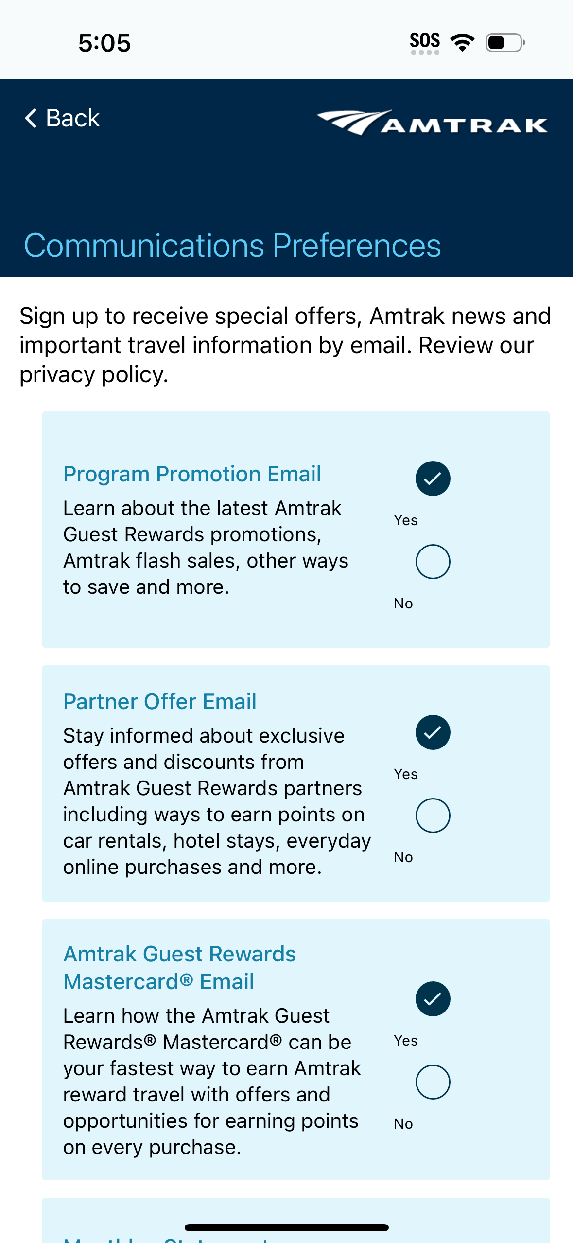 amtrak app screenshot 10