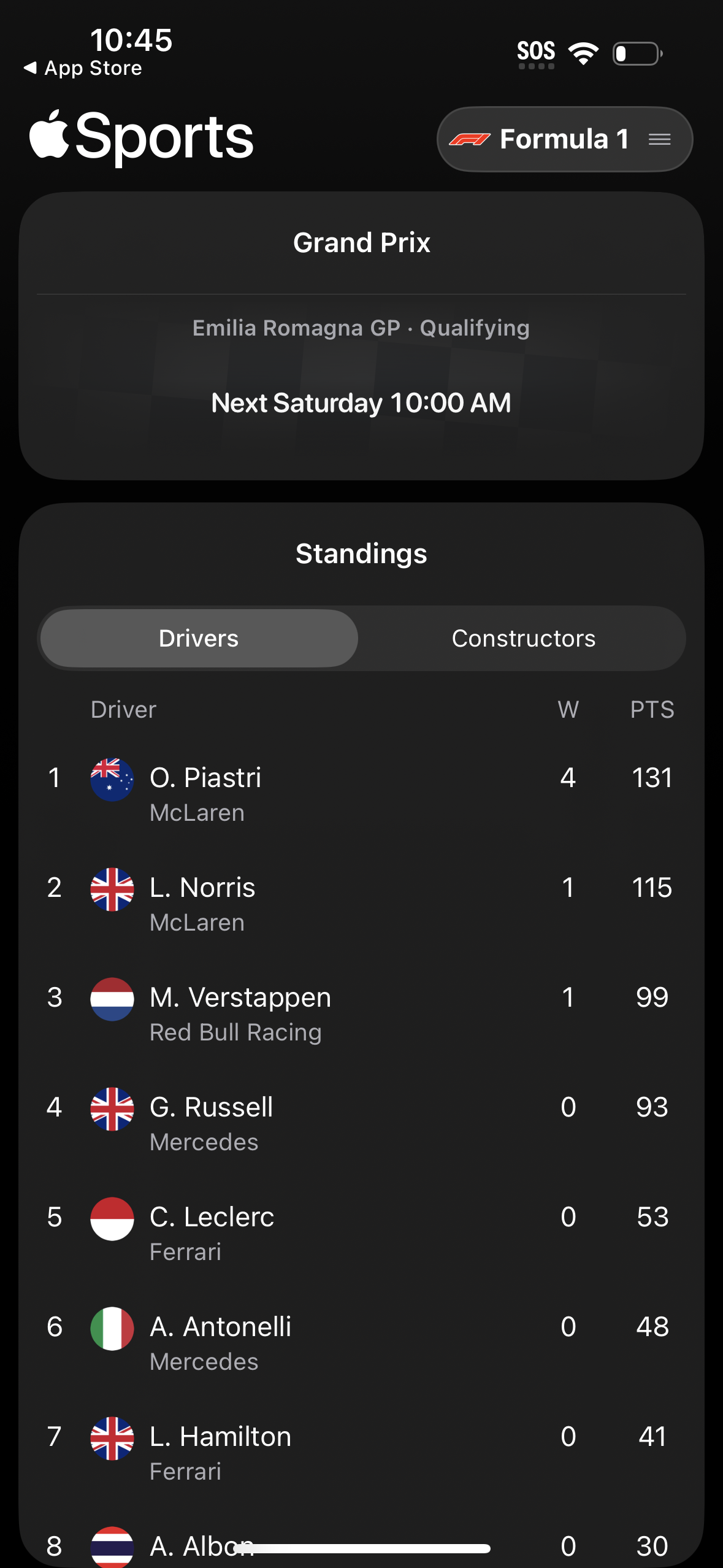 apple-sports app screenshot 1