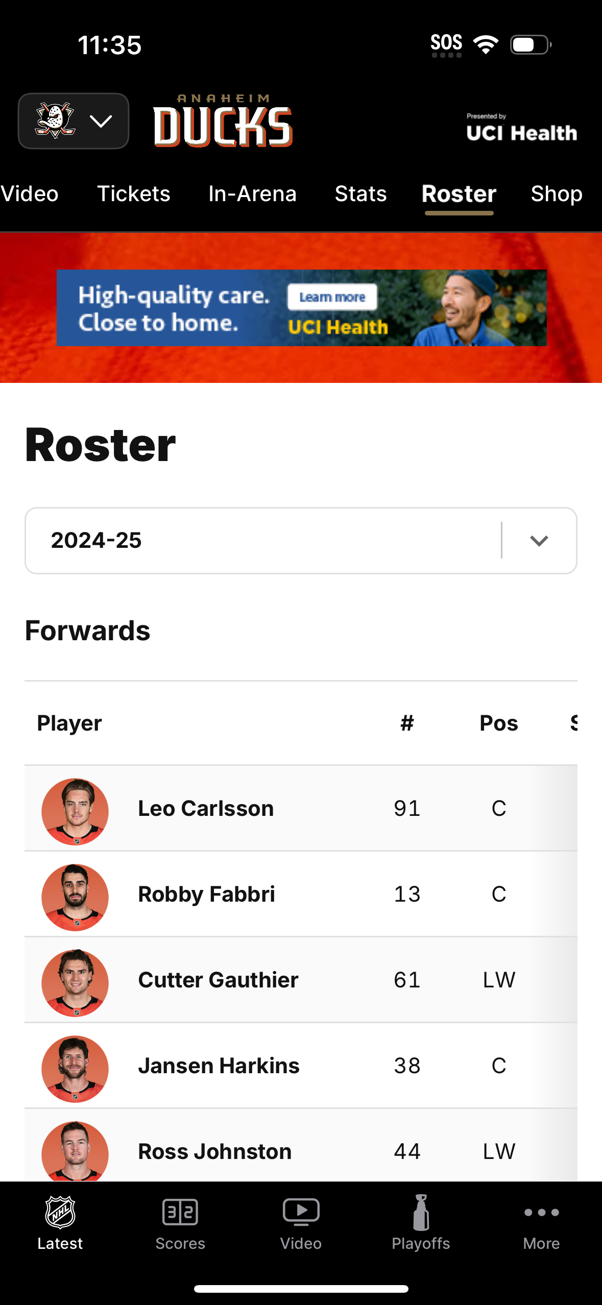 nhl app screenshot 3
