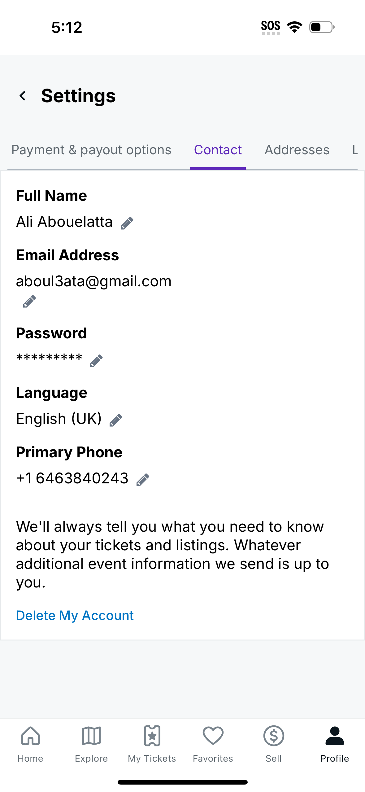 stubhub app screenshot 23