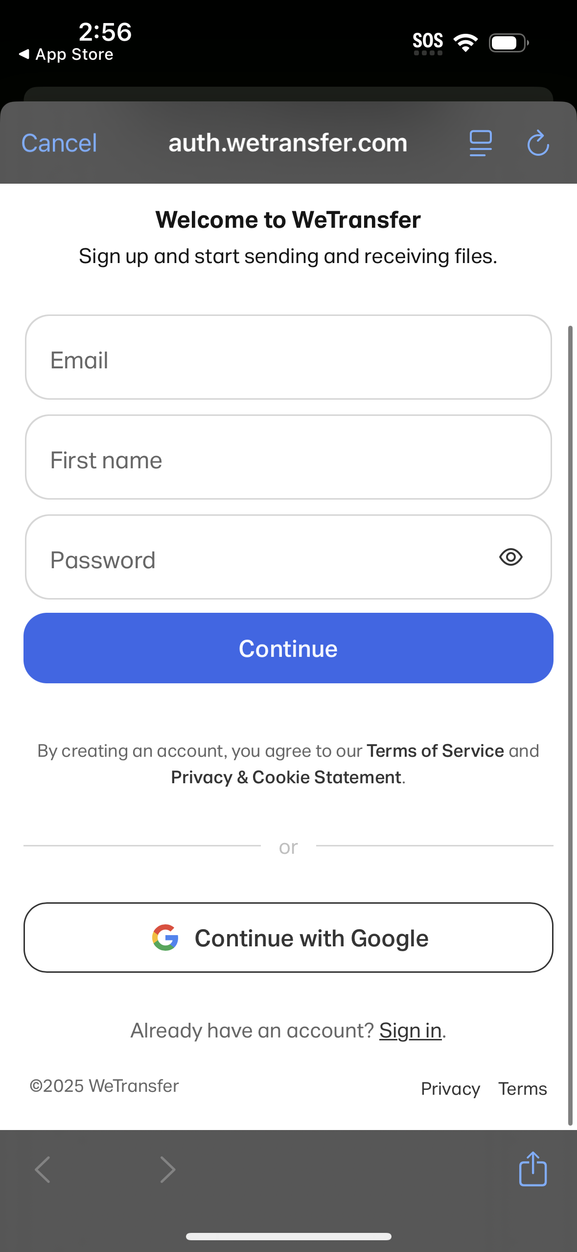 wetransfer app screenshot 3