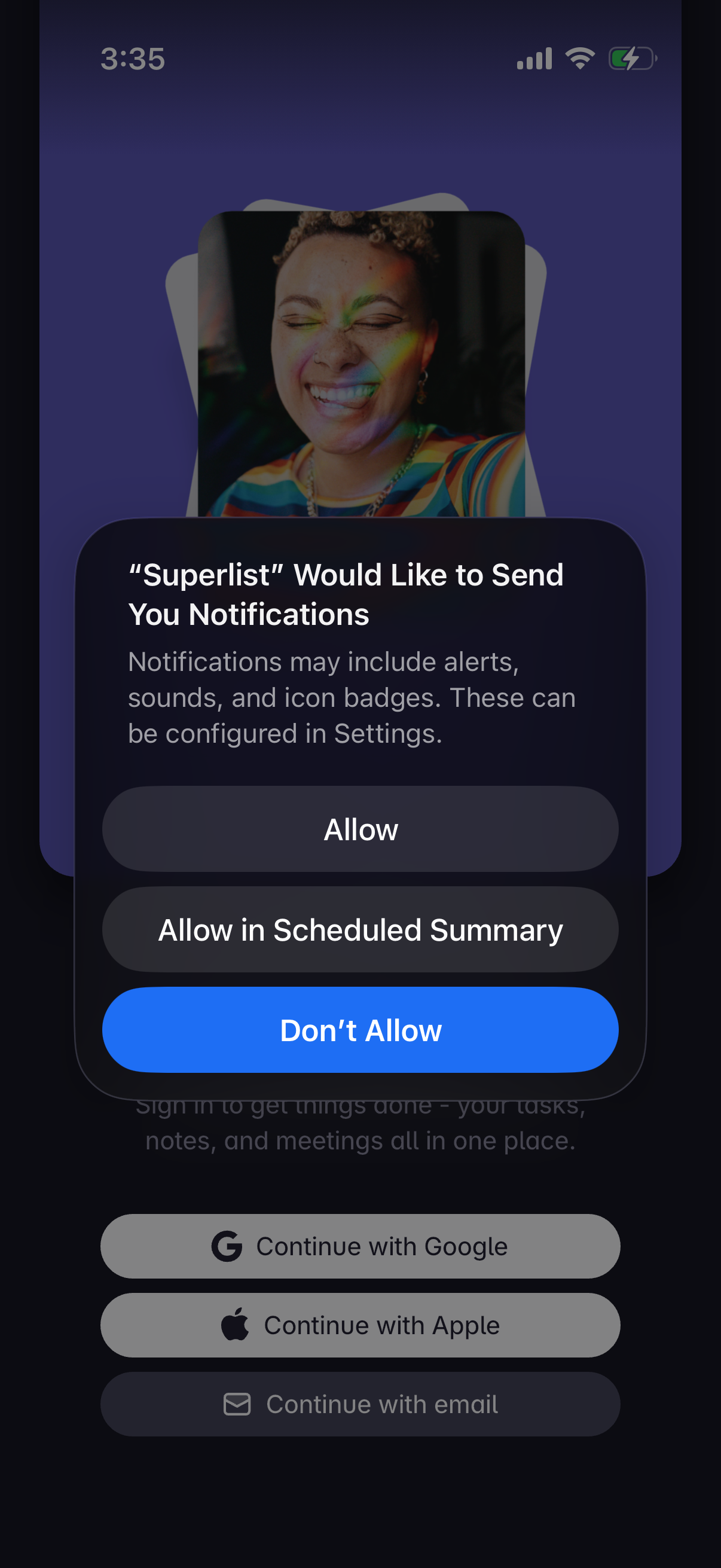 Step 2 of superlist Onboarding