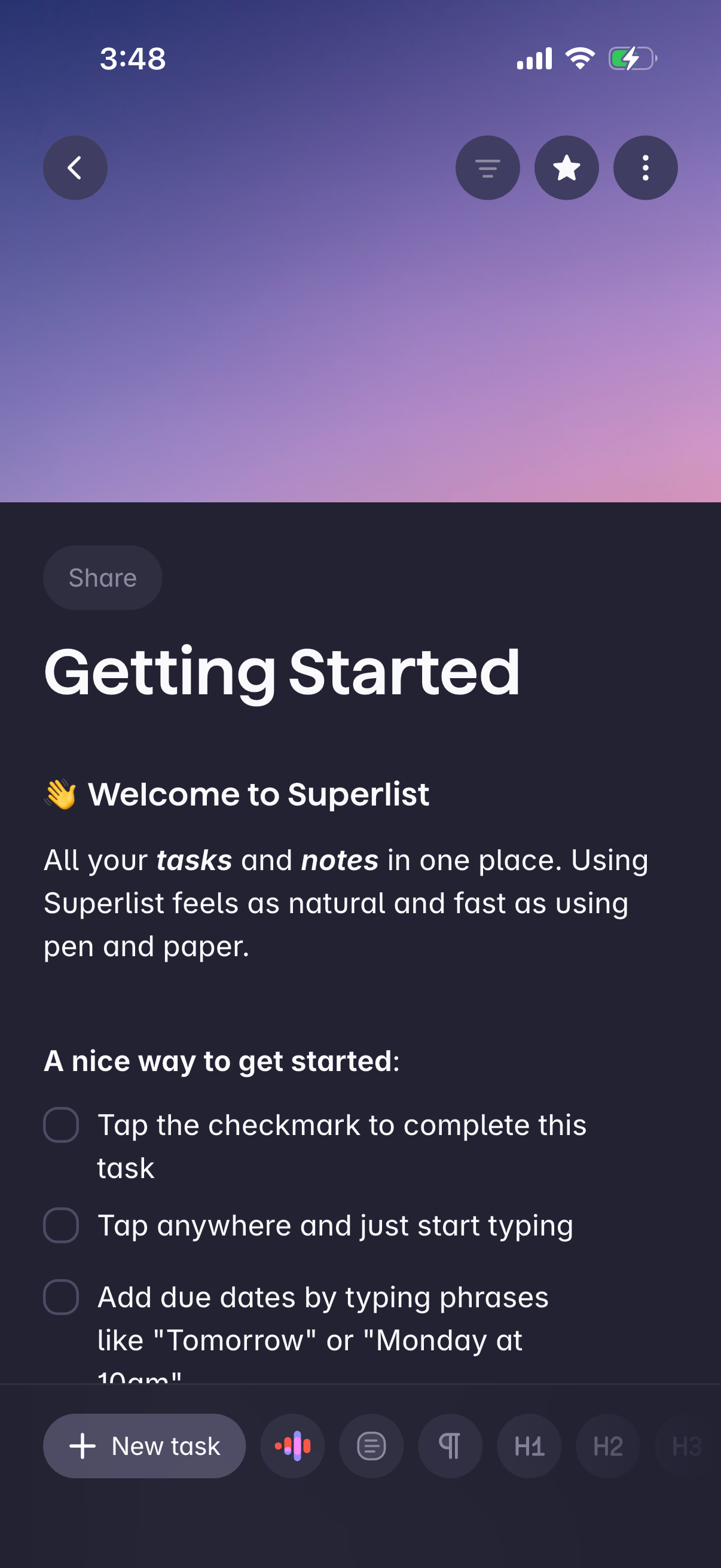 superlist screen