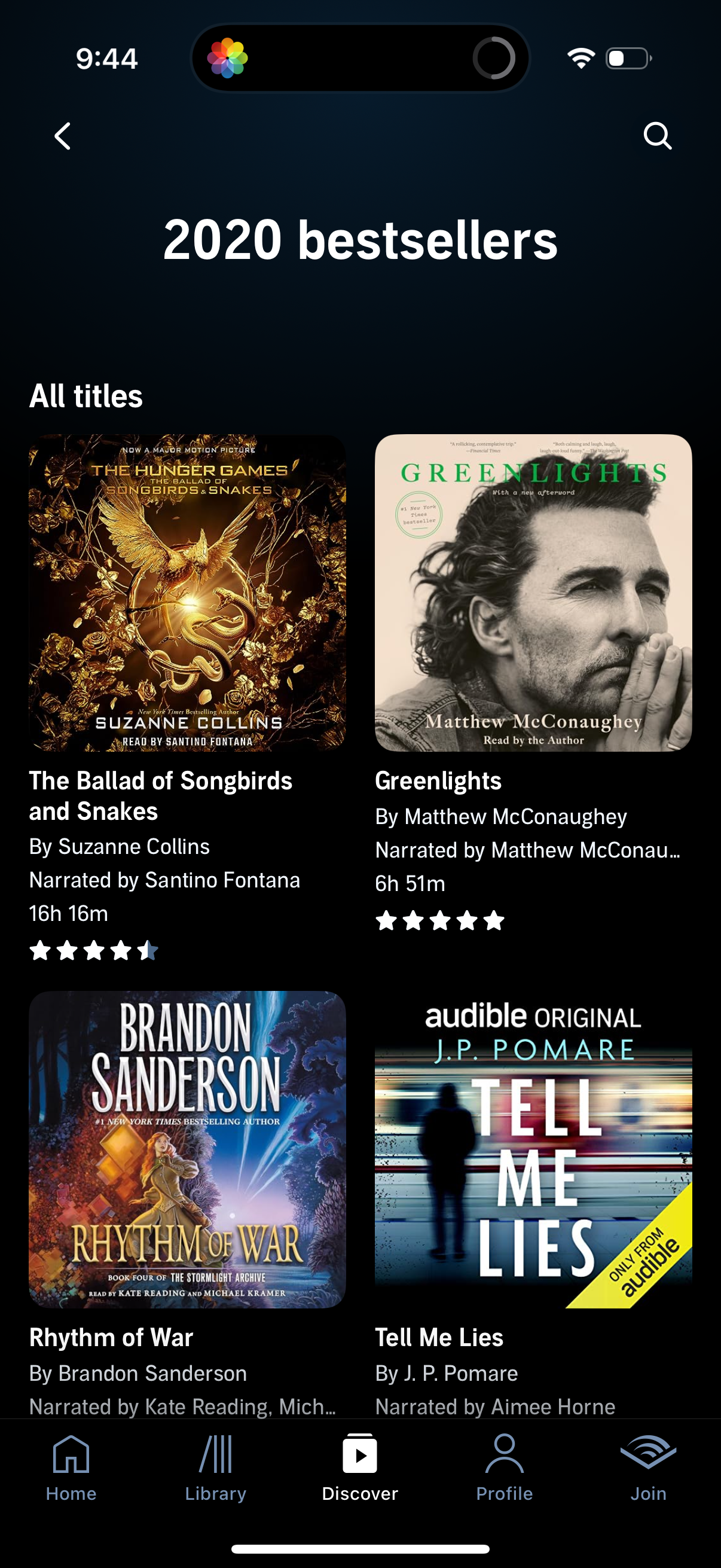 audible app screenshot 100