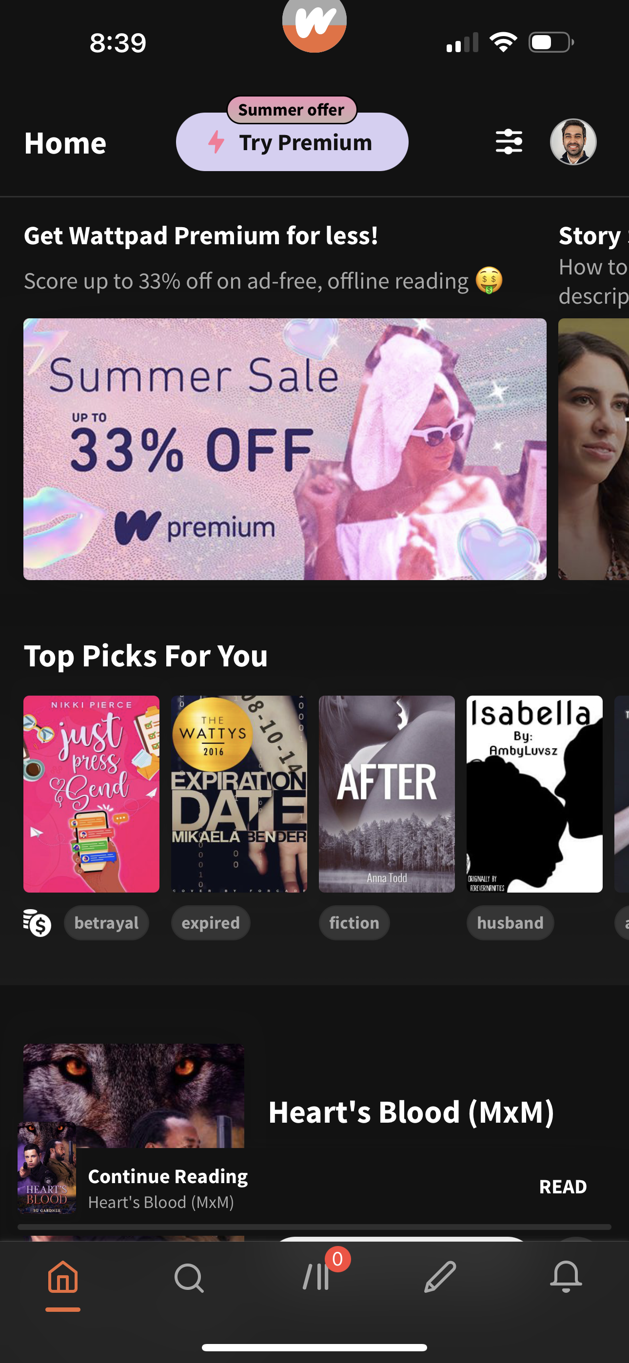 wattpad app screenshot 184