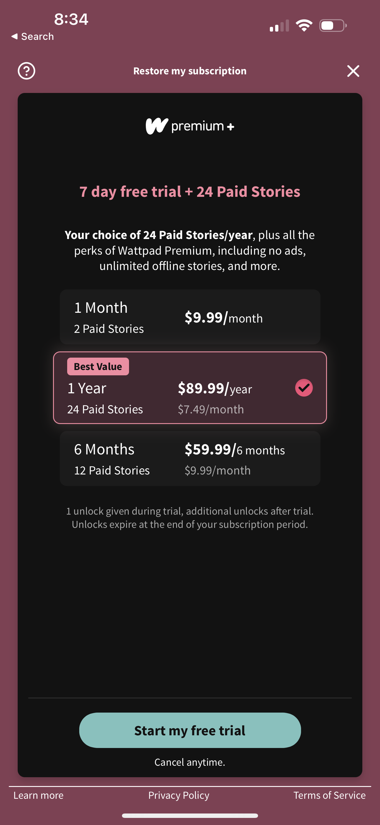 wattpad app screenshot 180