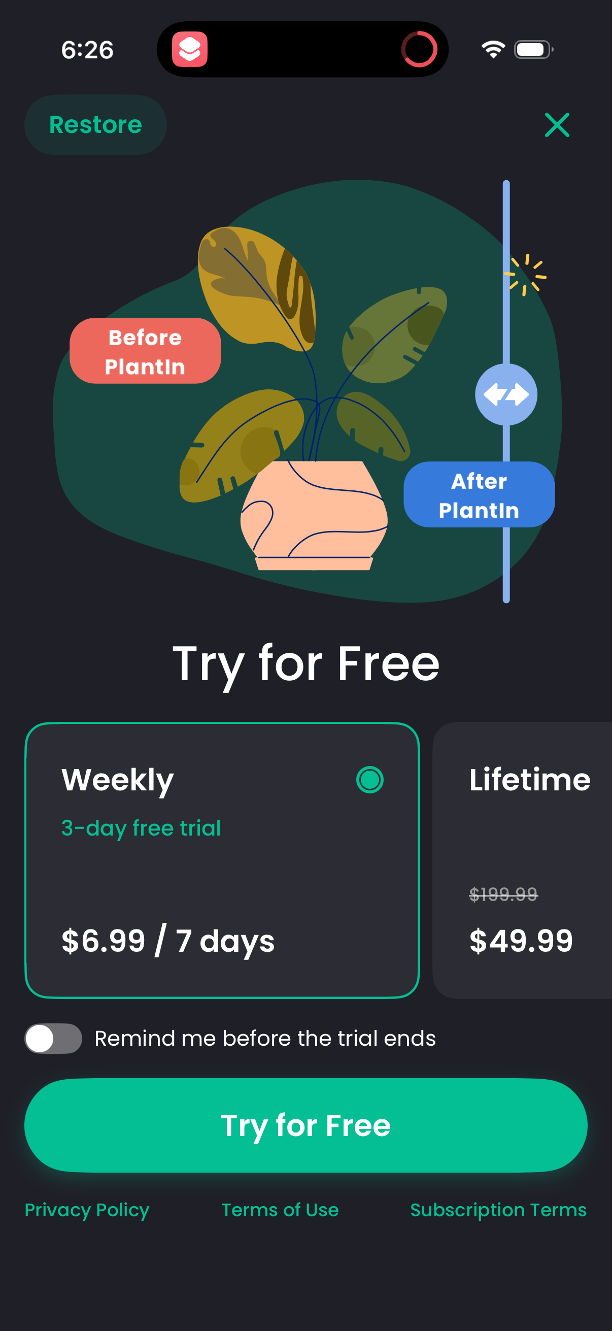 plantin app screenshot 1