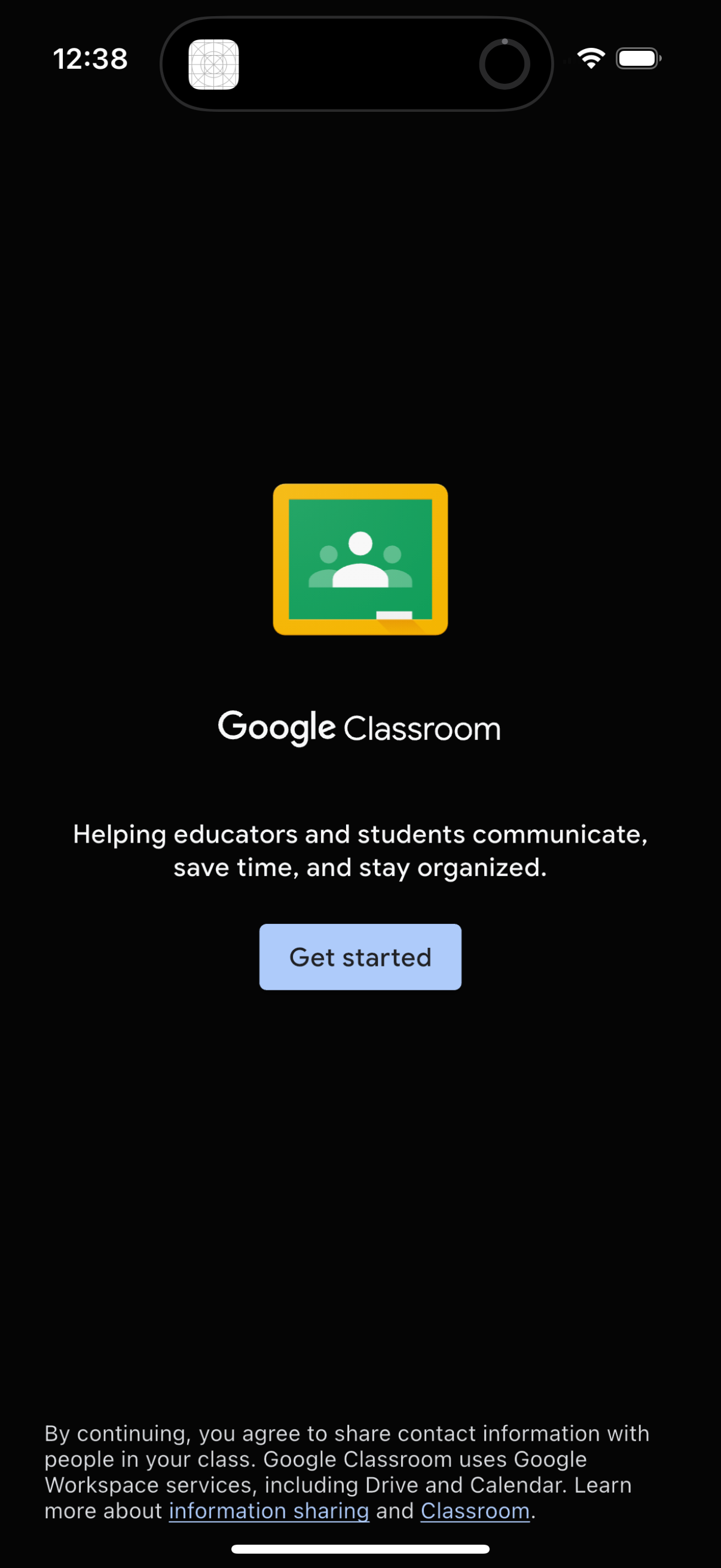 google-classroom app screenshot 2