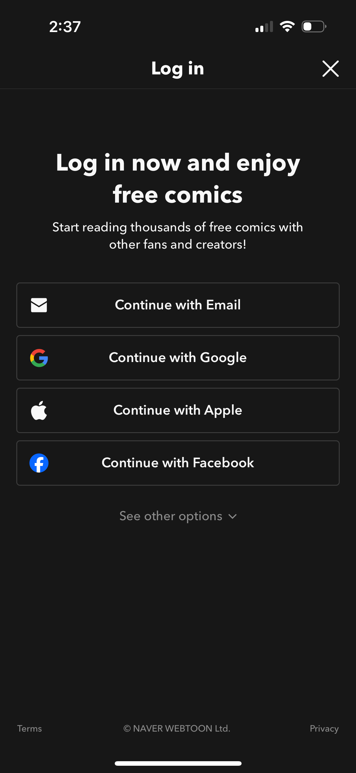 webtoon app screenshot 107