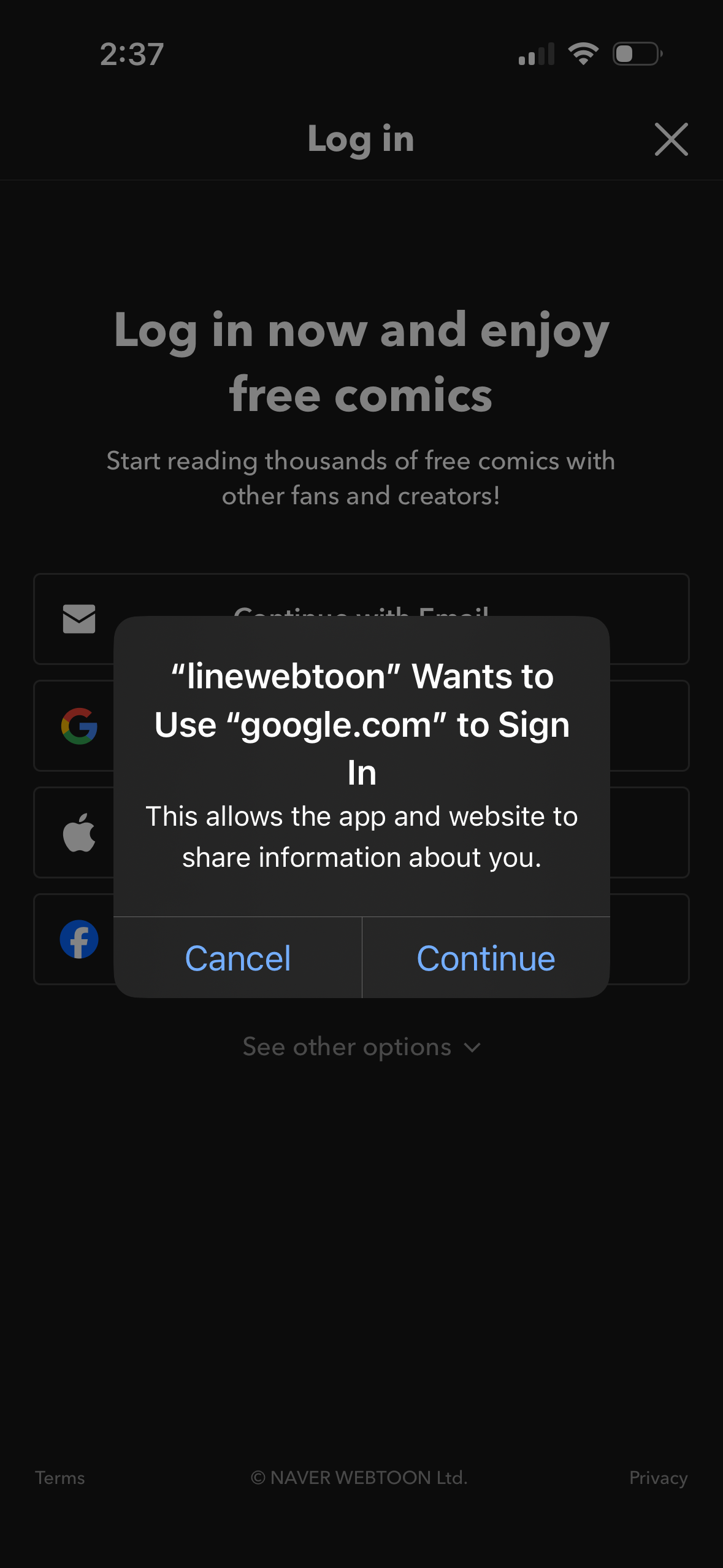 webtoon app screenshot 106