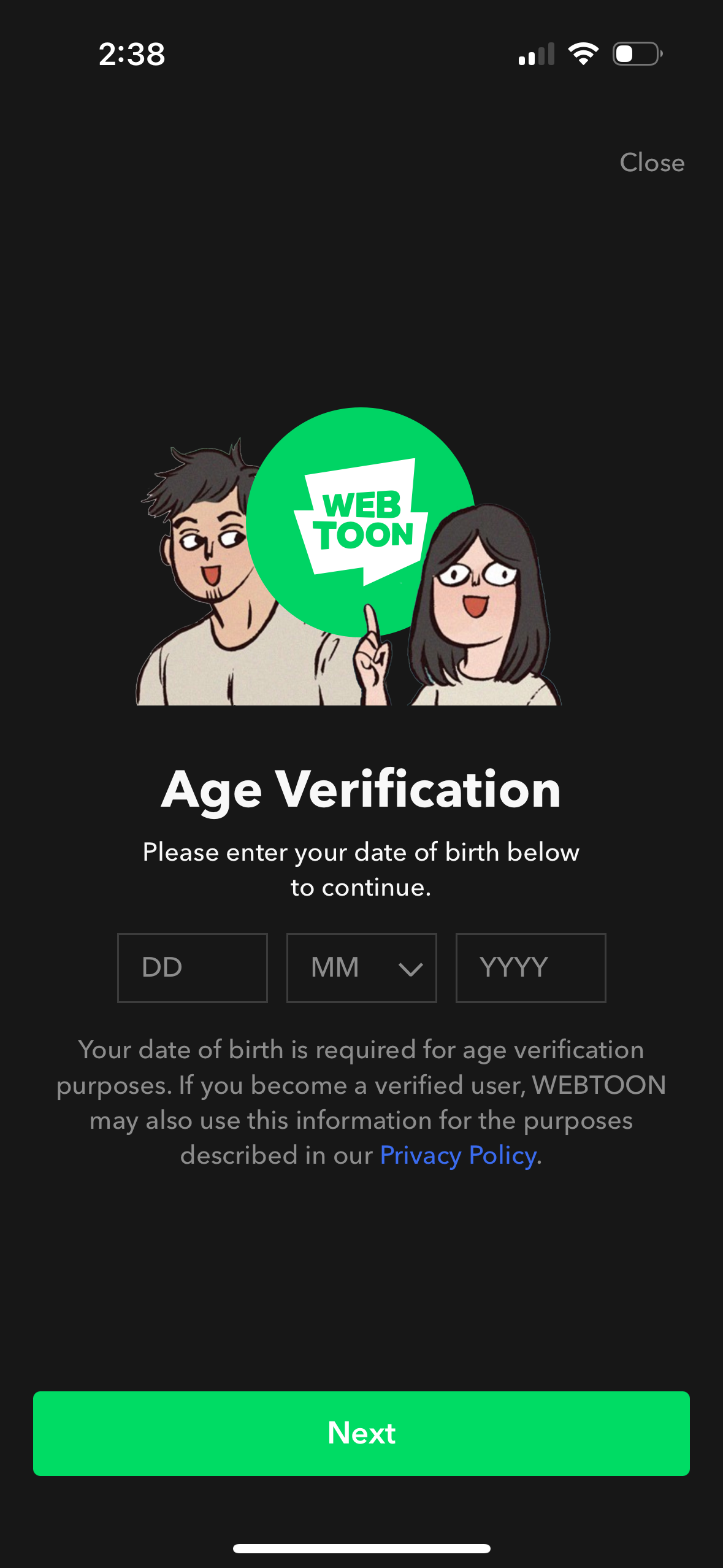 webtoon app screenshot 105