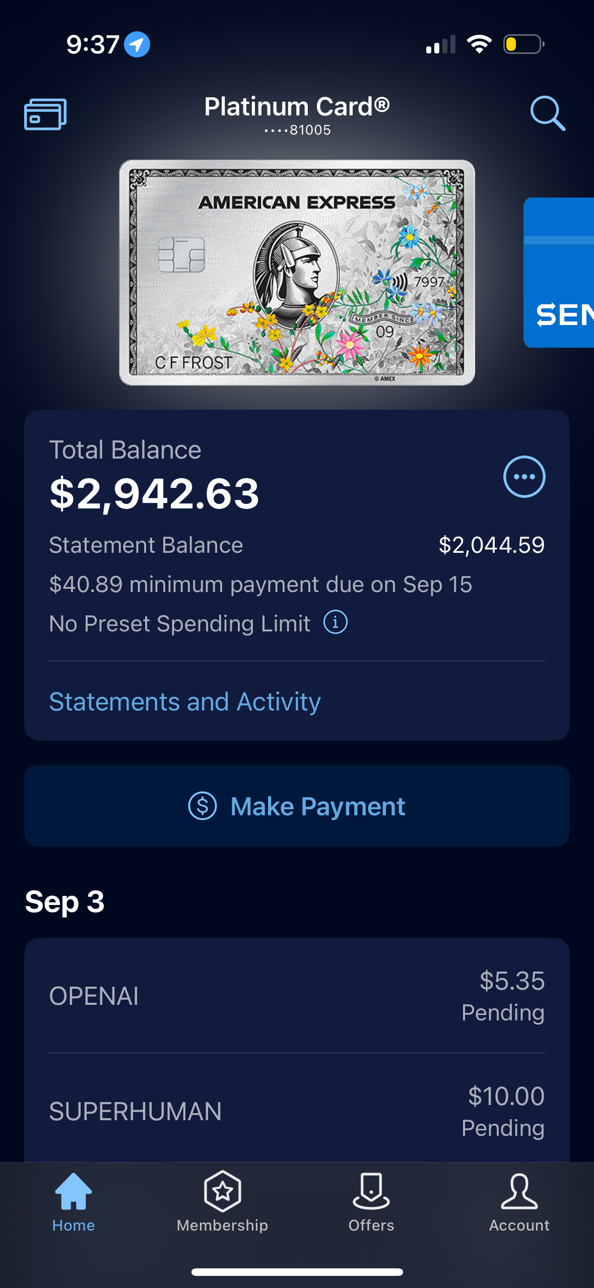 amex app screenshot 94