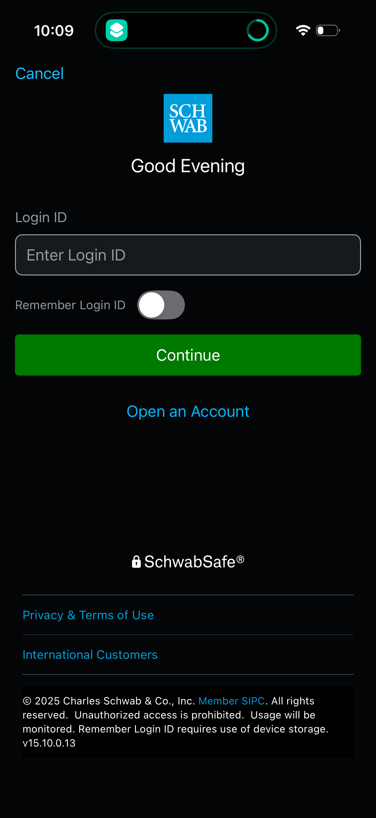 schwab app screenshot 1