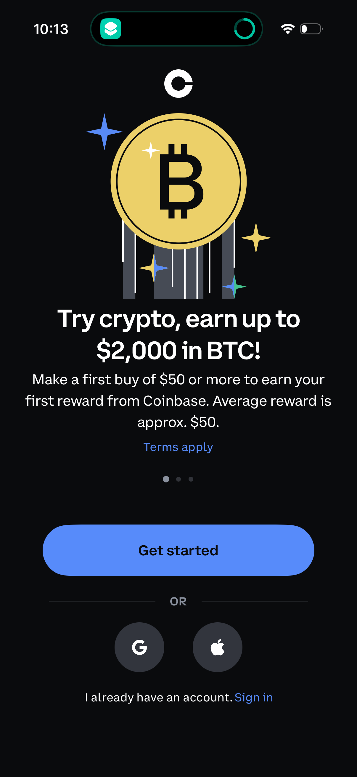 coinbase app screenshot 2