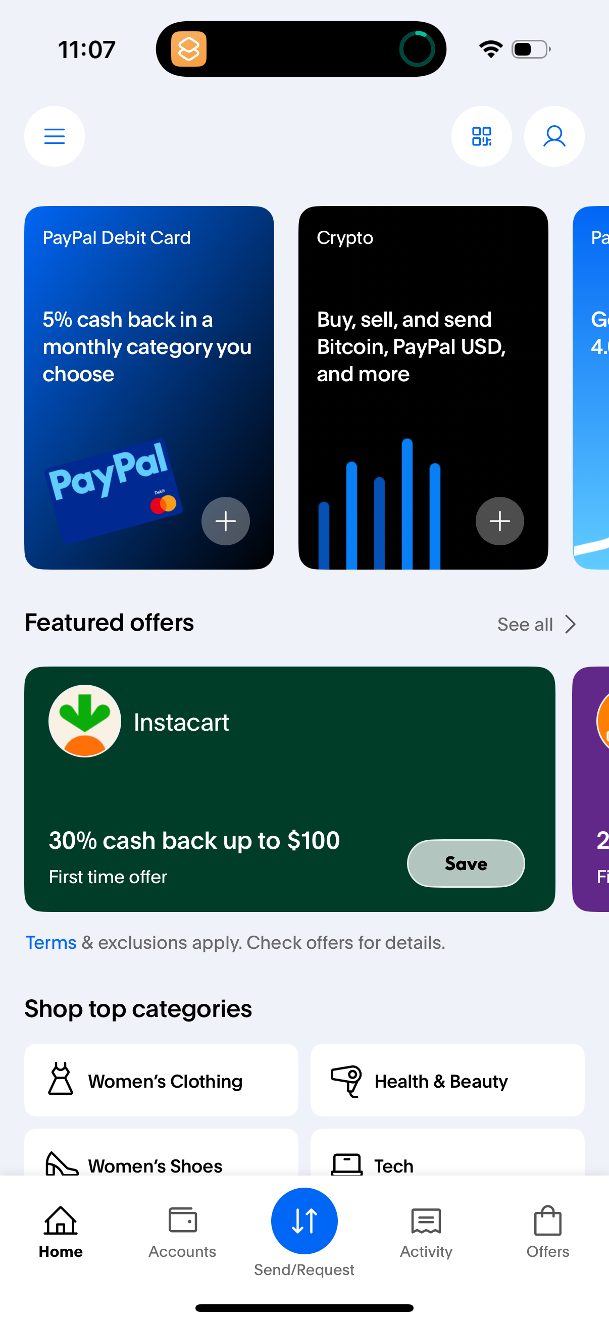 paypal app screenshot 1