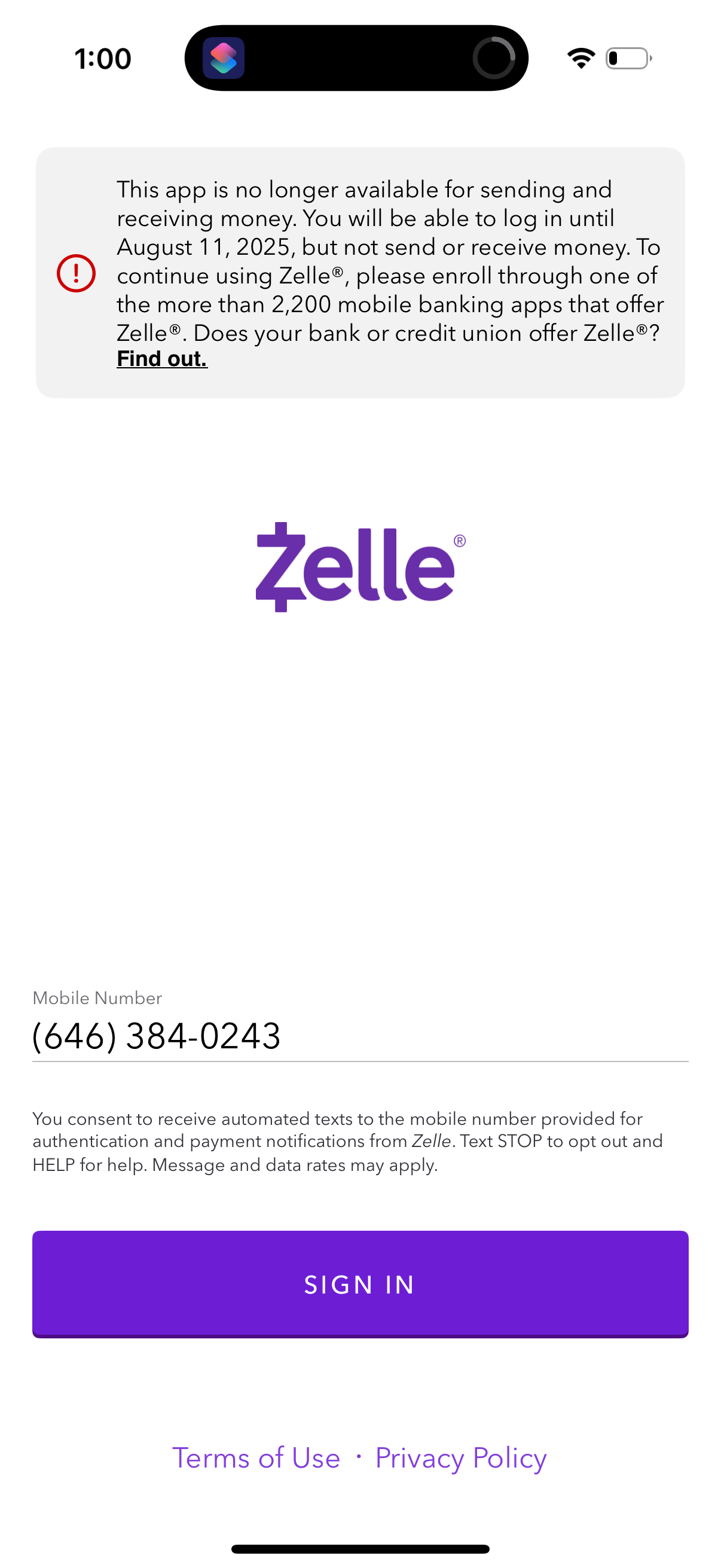 zelle app screenshot 2