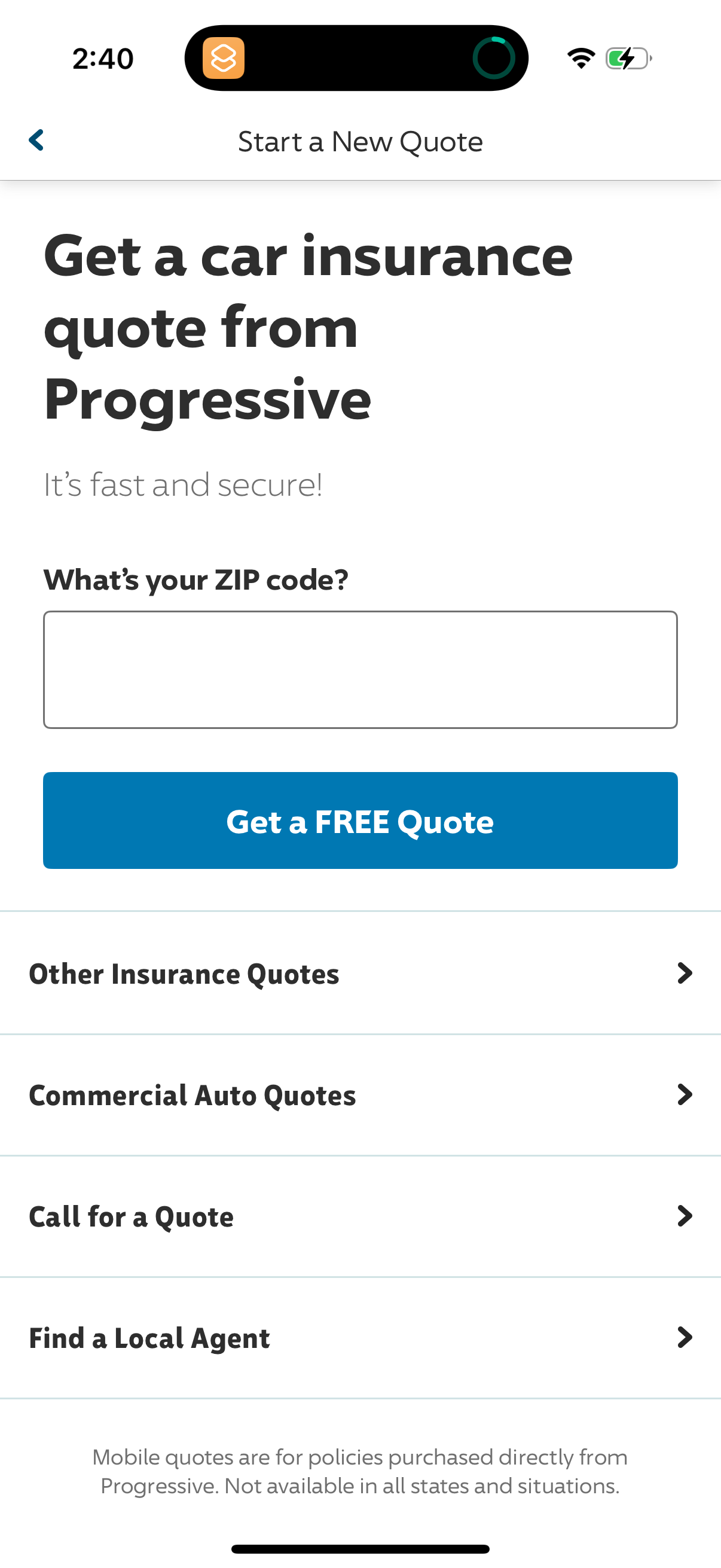 progressive app screenshot 2