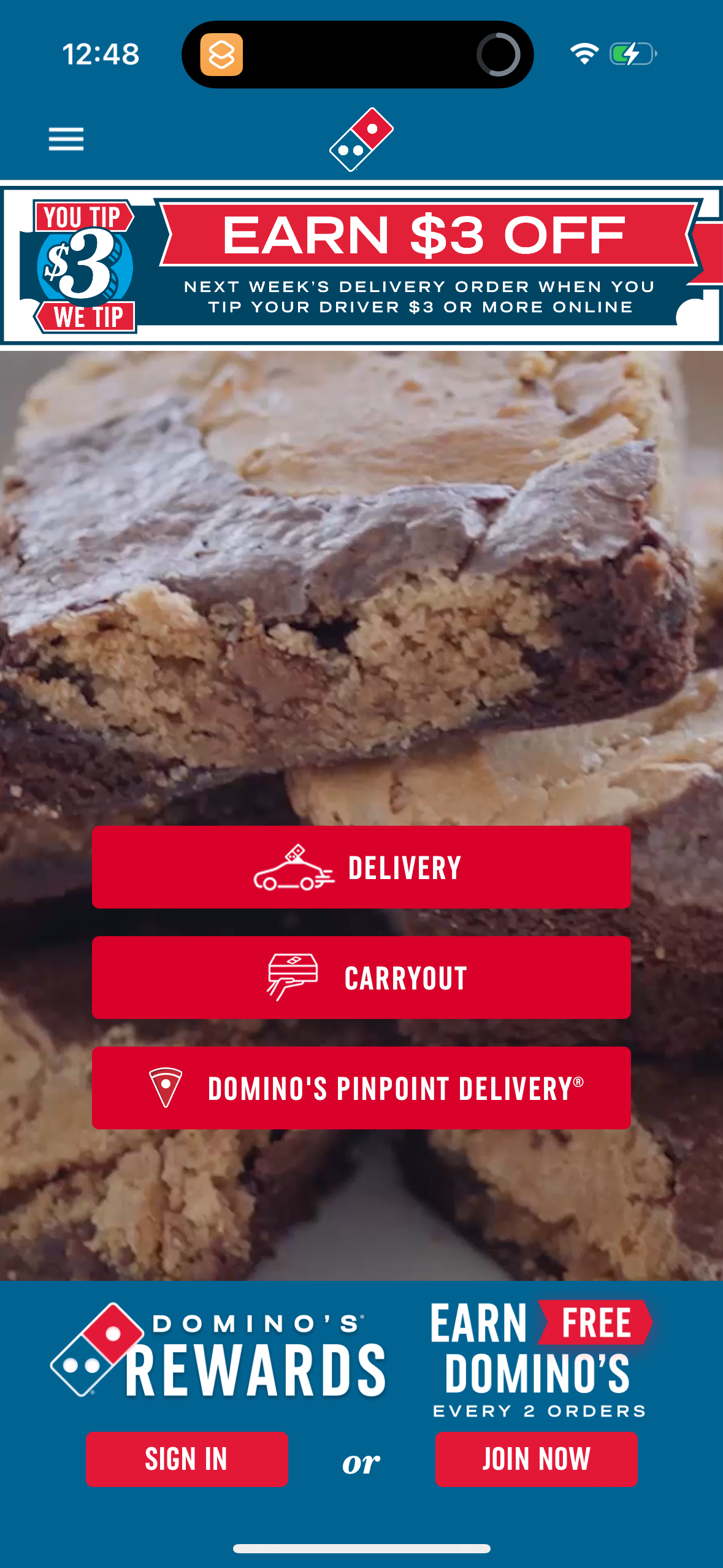 Step 2 of dominos Signup