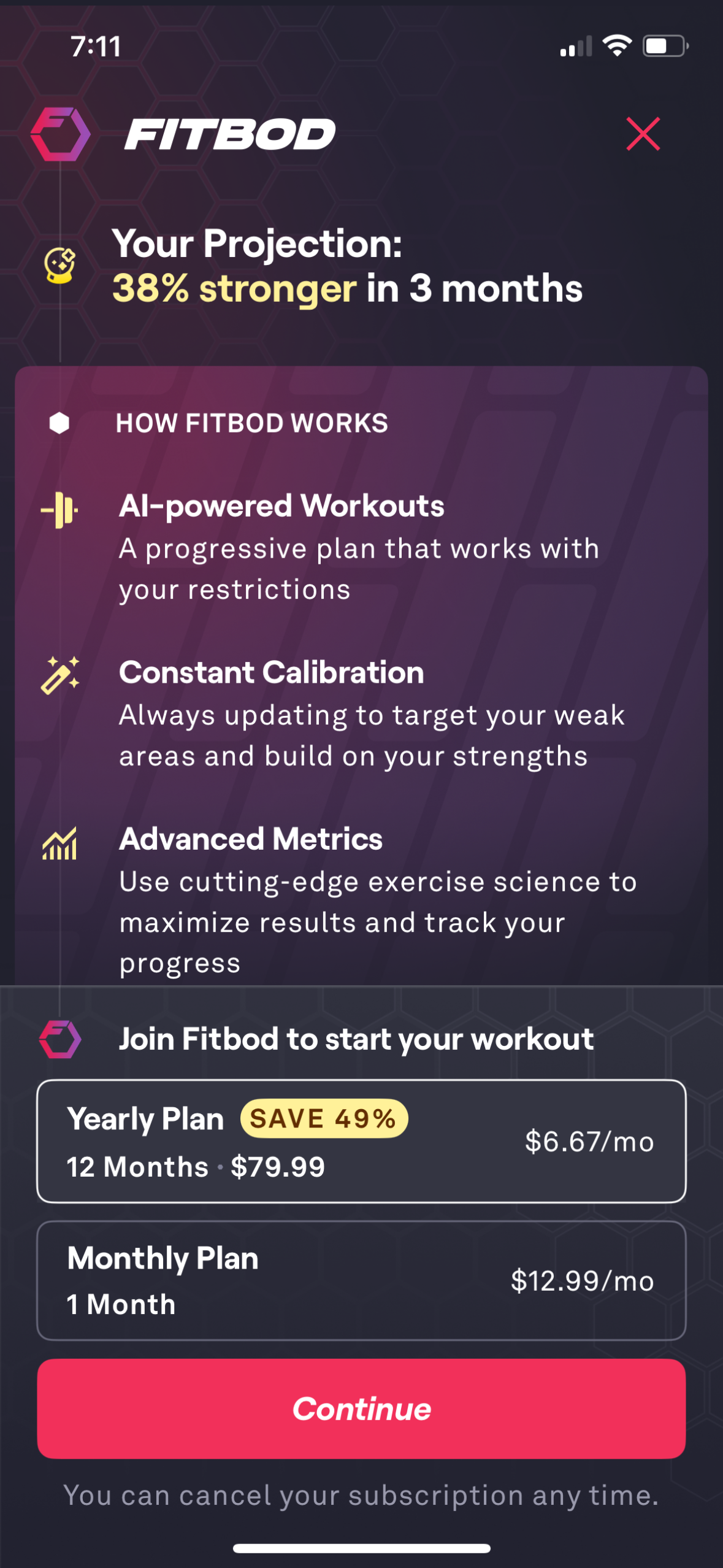 fitbod app screenshot 2