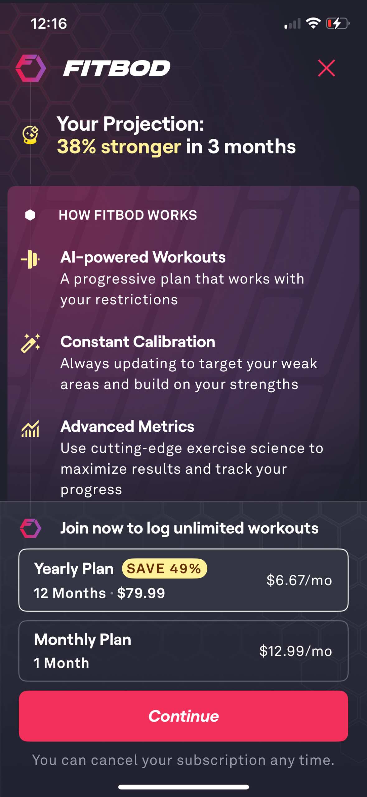 fitbod app screenshot 1