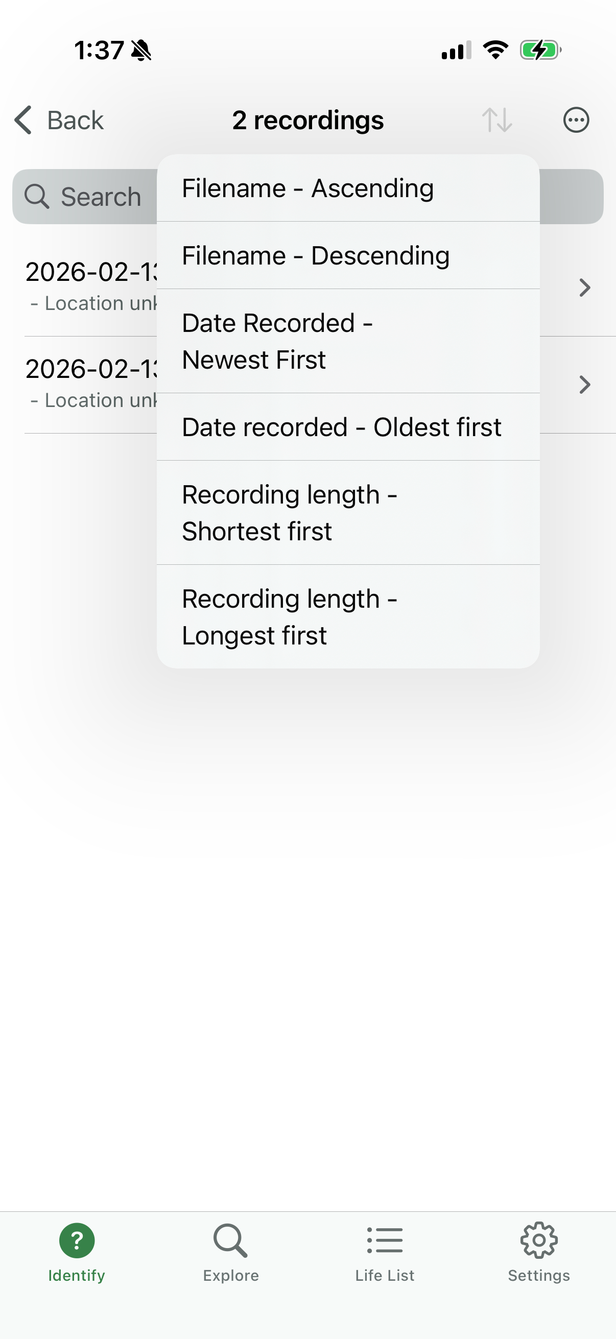 merlin-bird app screenshot 1