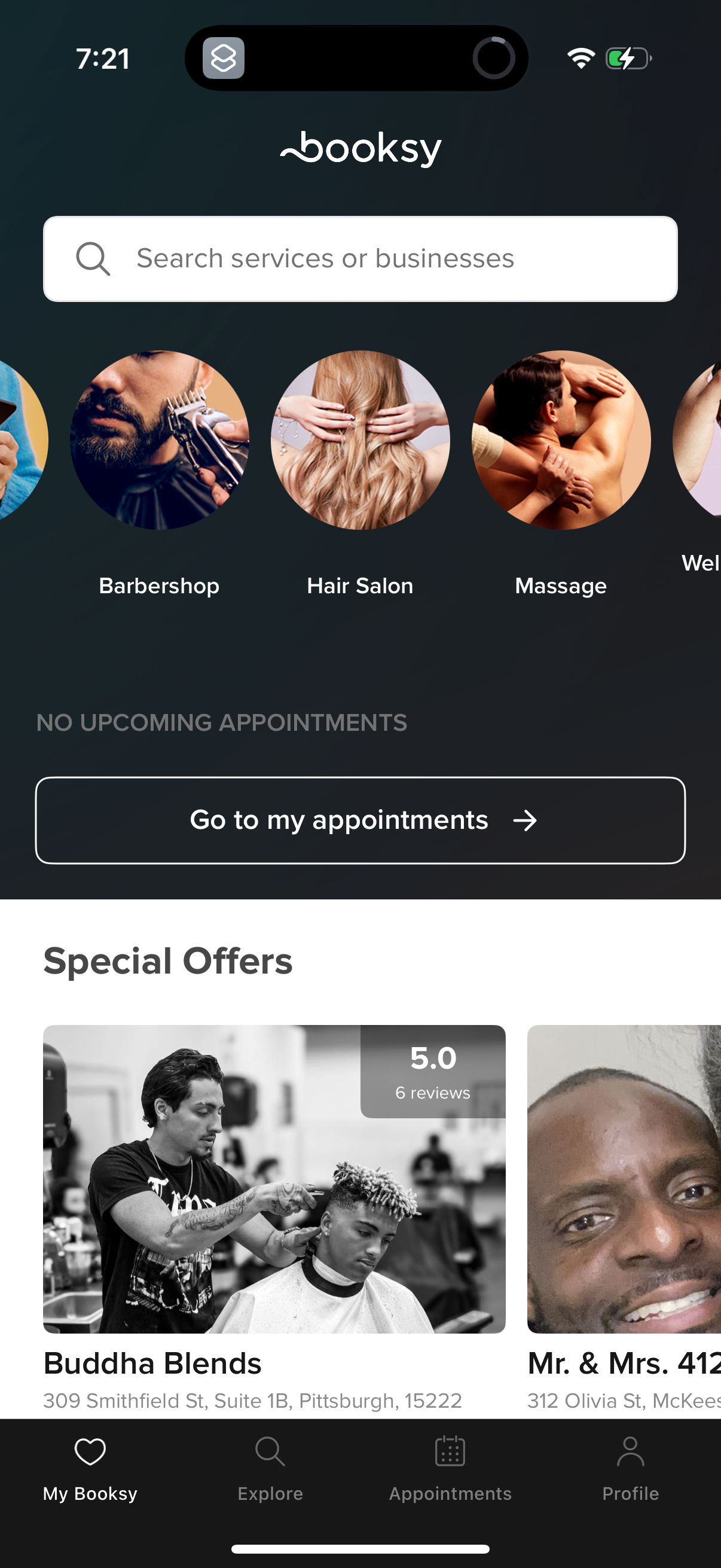 booksy app screenshot 1