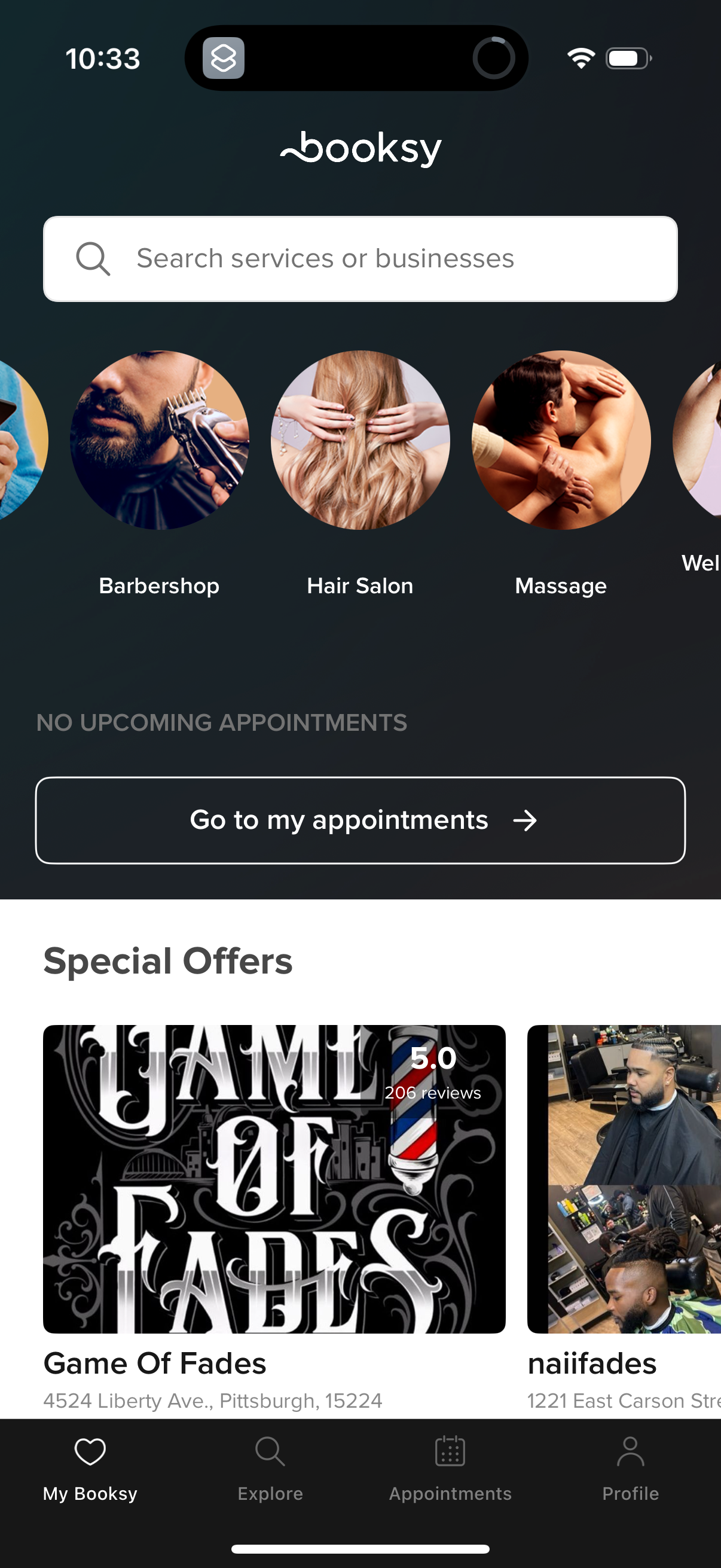 booksy app screenshot 2
