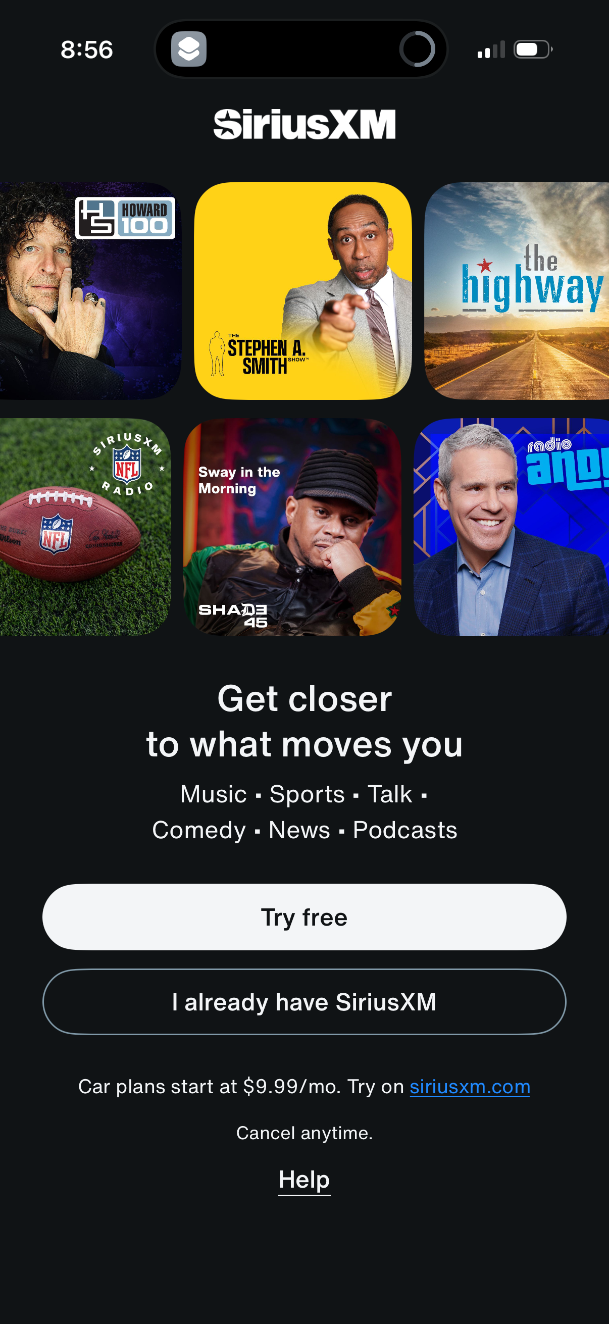 siriusxm app screenshot 4