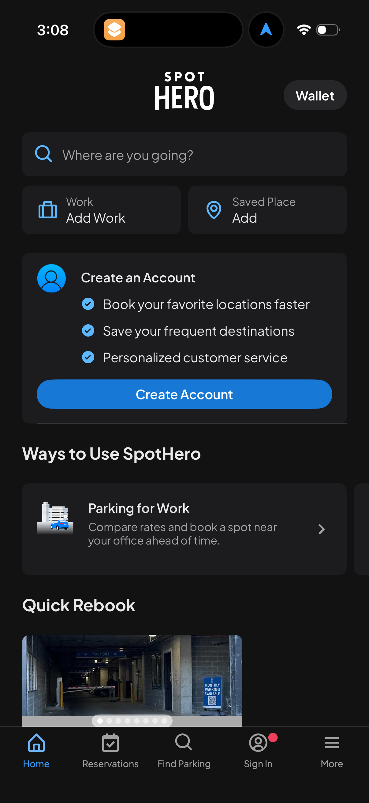 spothero app screenshot 2