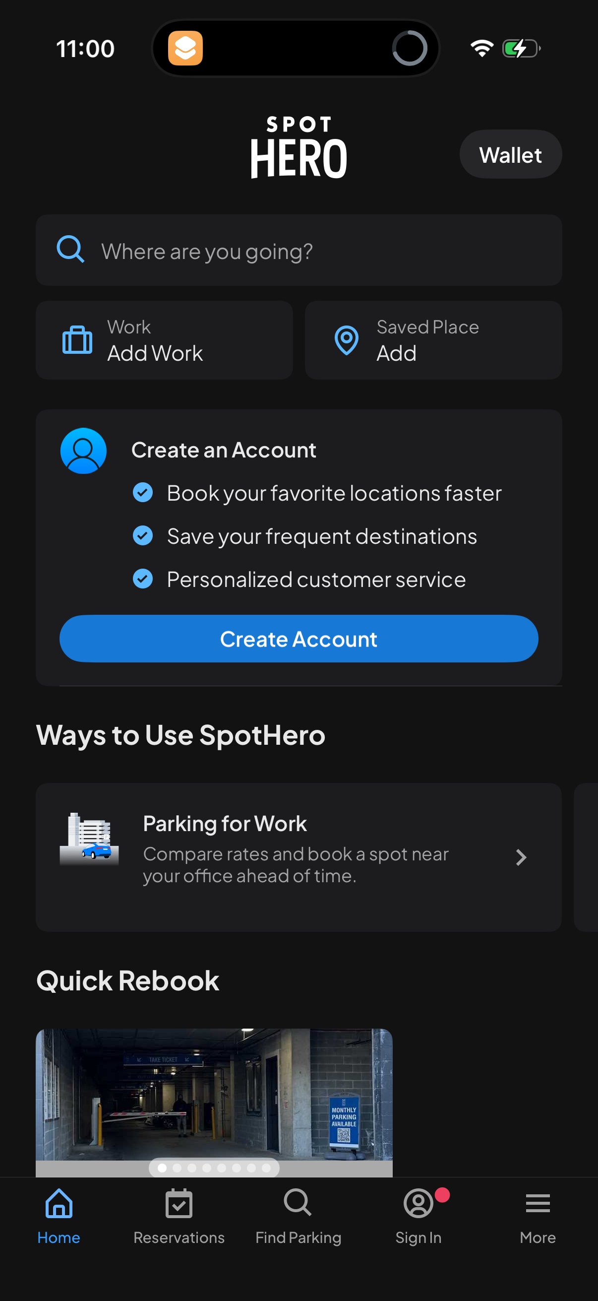 spothero app screenshot 1