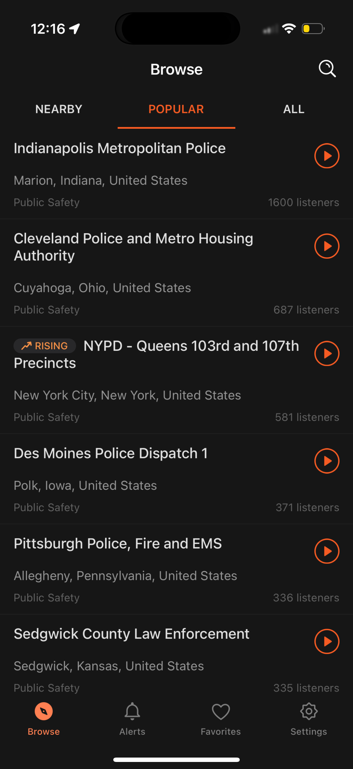 police-scanner app screenshot 1