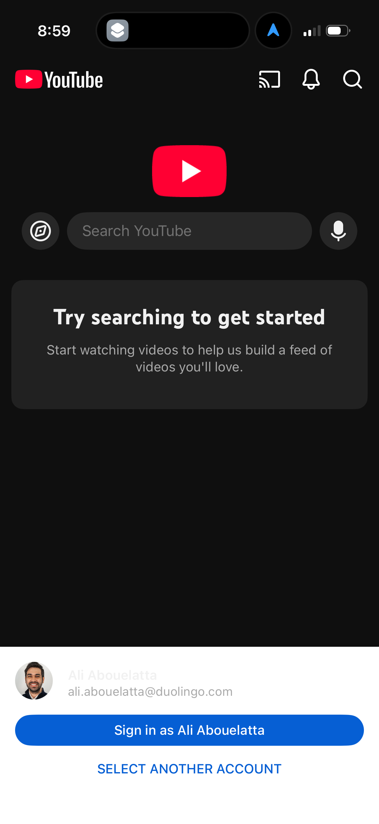 youtube app screenshot 1