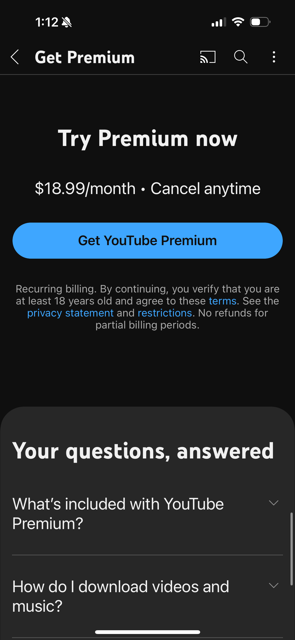 youtube app screenshot 119