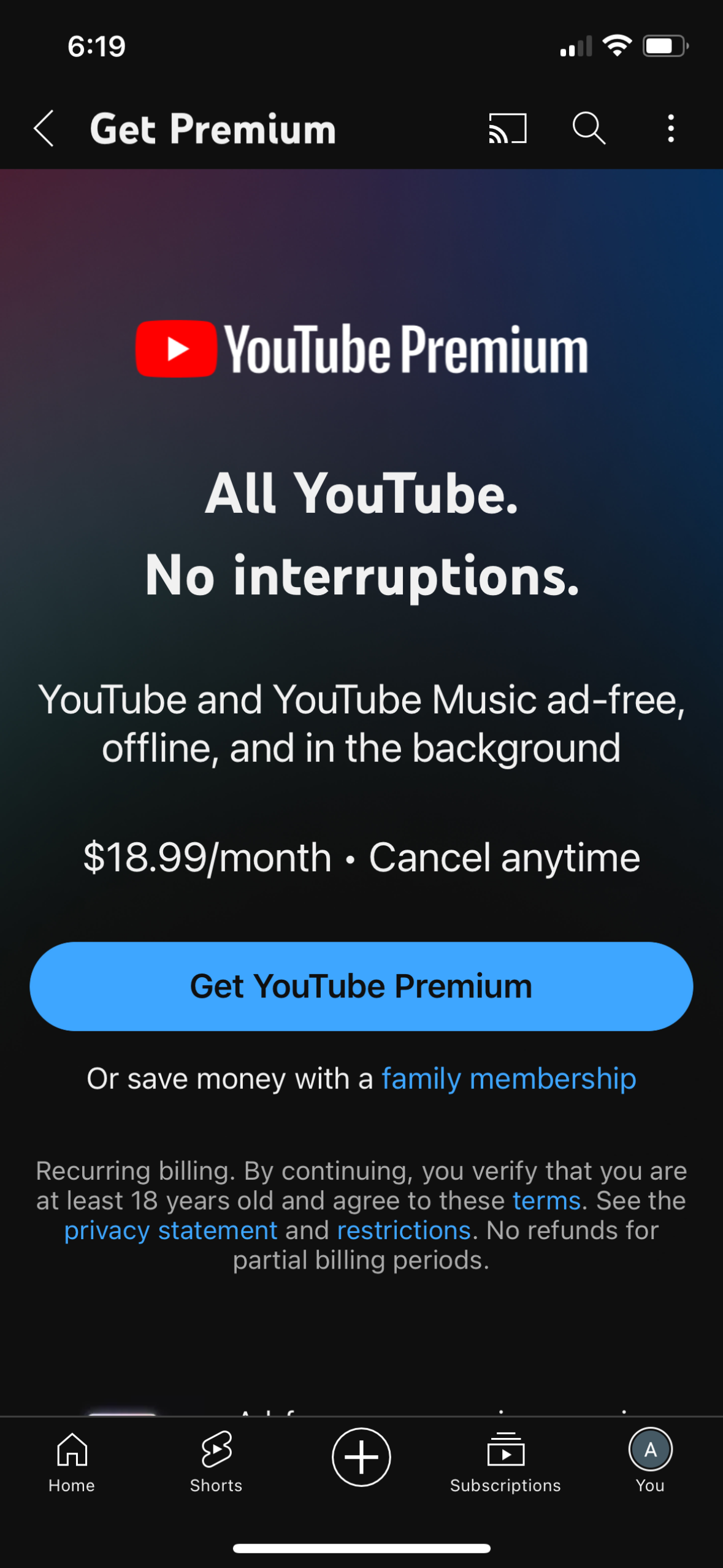 youtube app screenshot 96