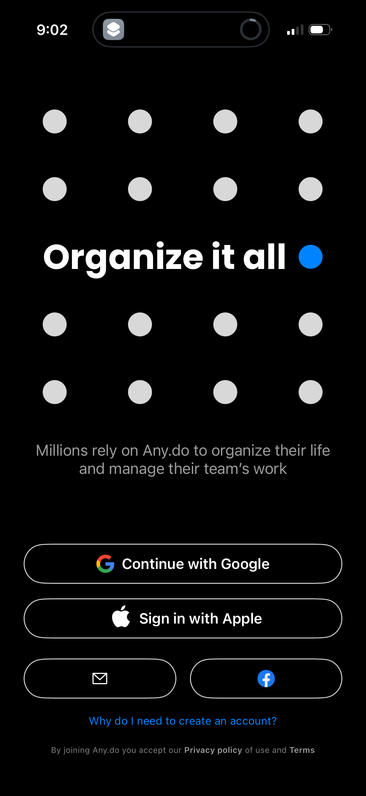 any-do app screenshot 1