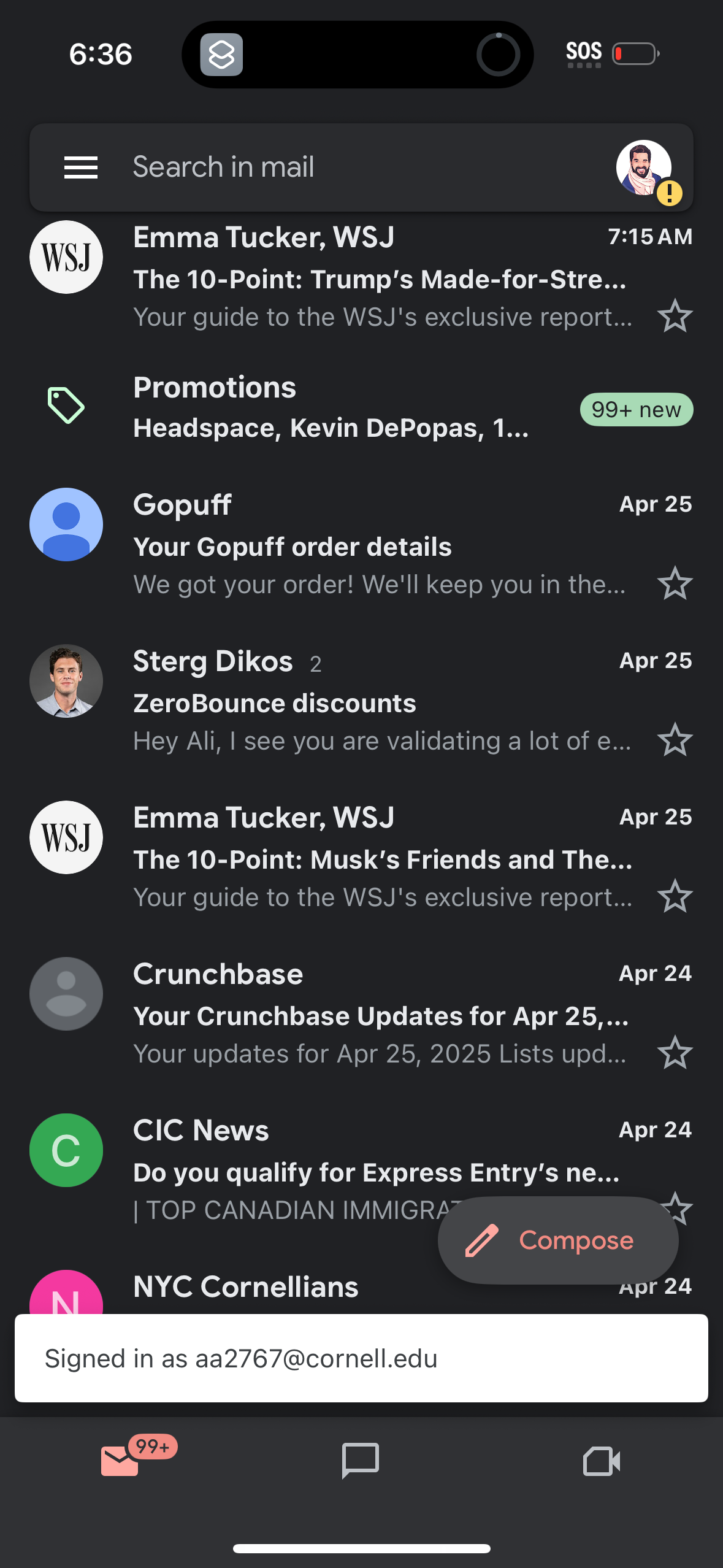 gmail app screenshot 1