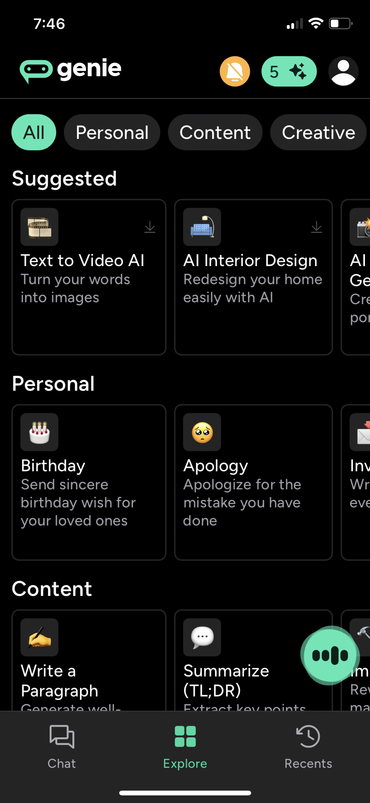 genie app screenshot 1