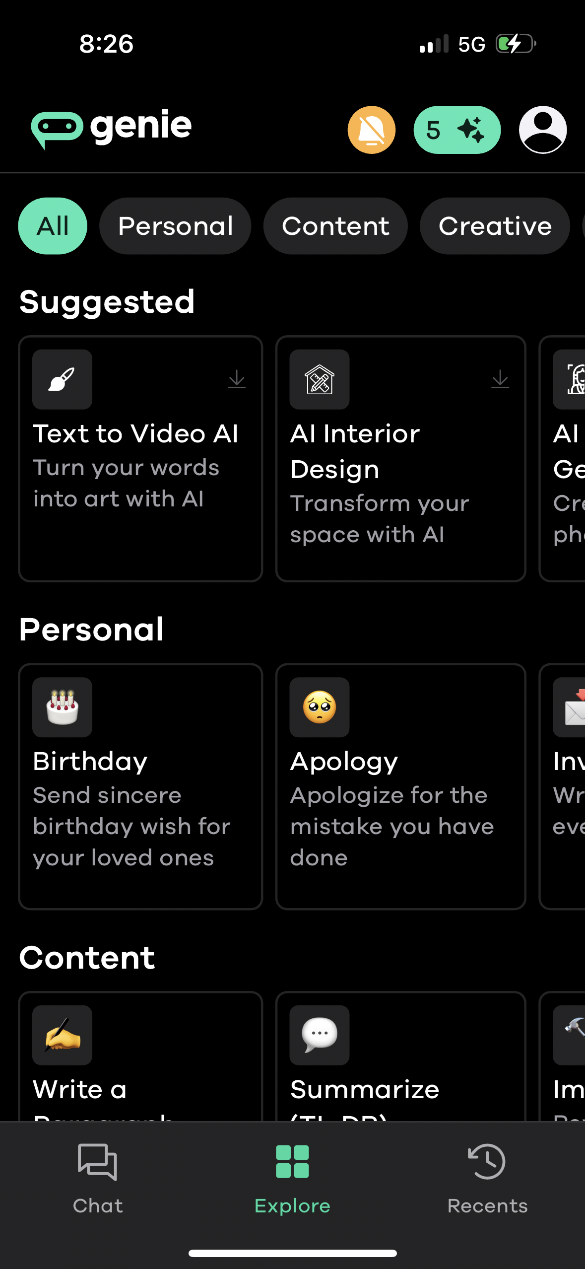 genie app screenshot 2