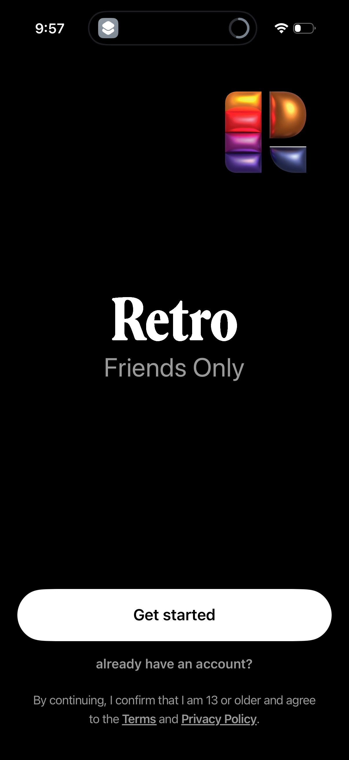 retro app screenshot 1