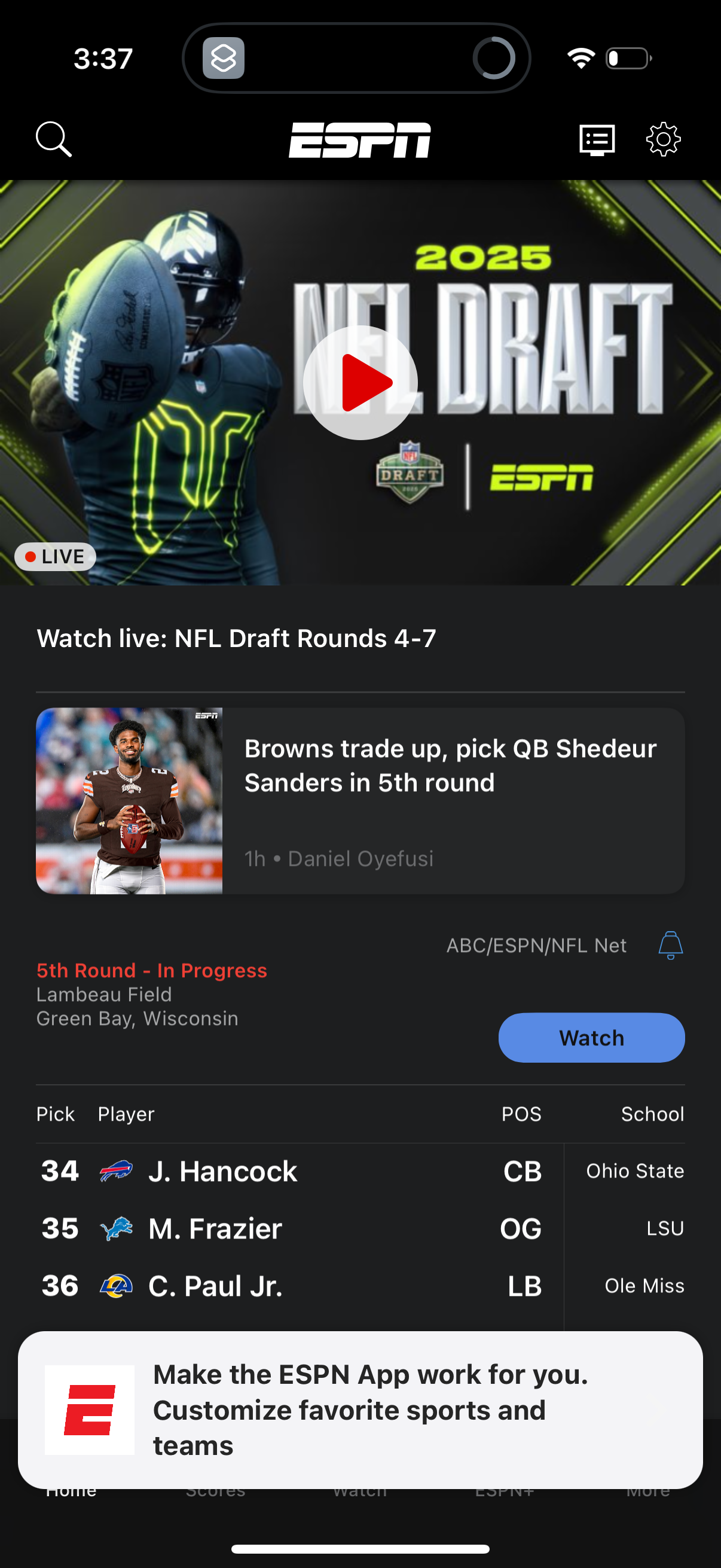 espn app screenshot 44