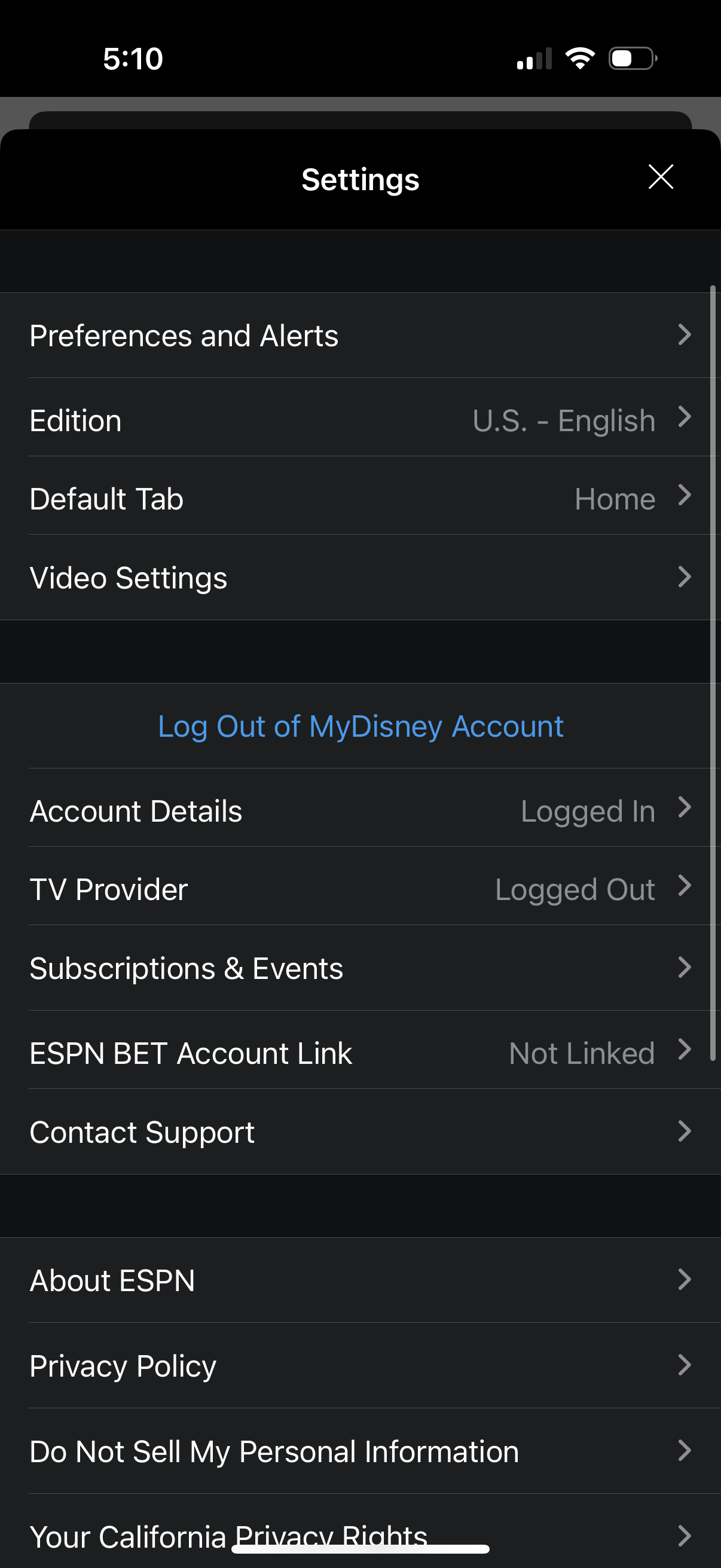 espn app screenshot 10