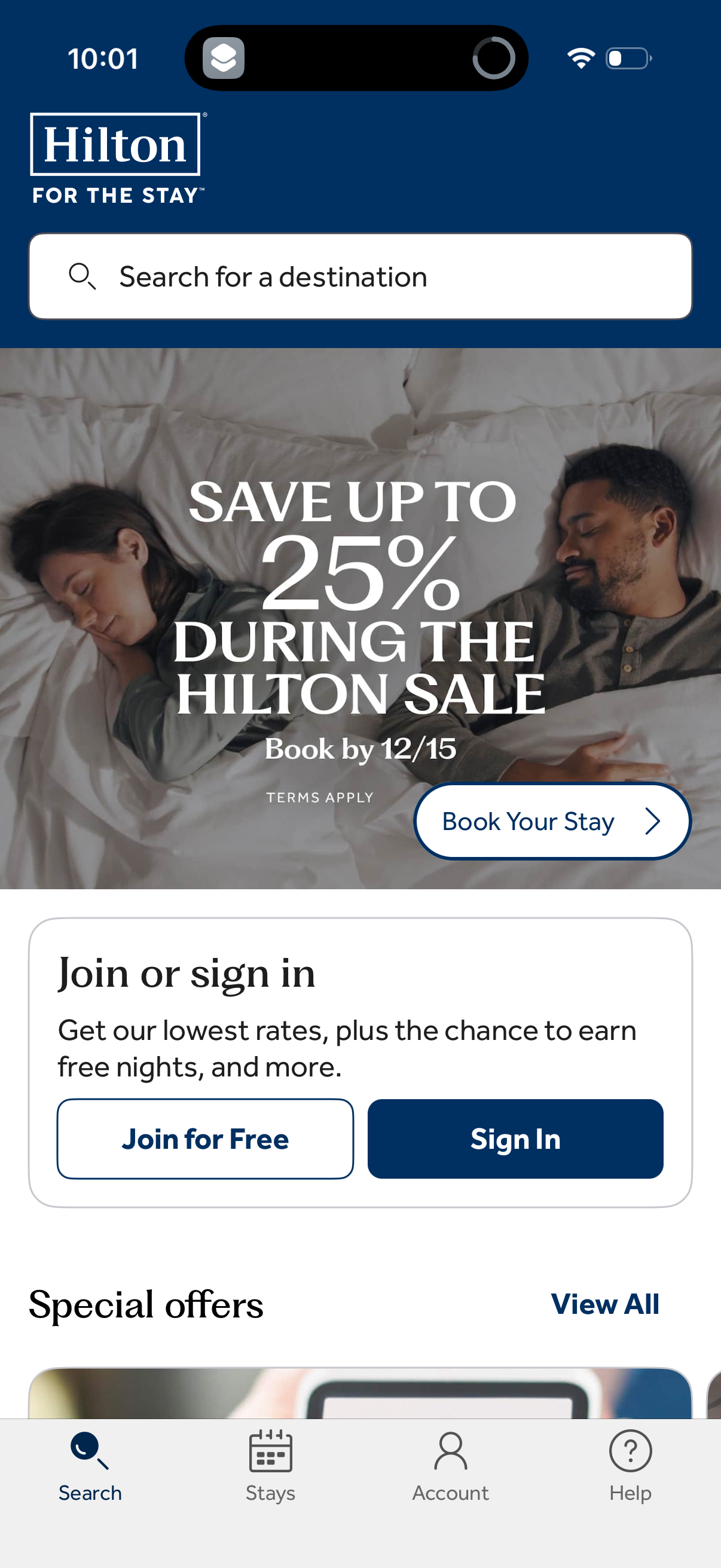 hilton-honors app screenshot 1
