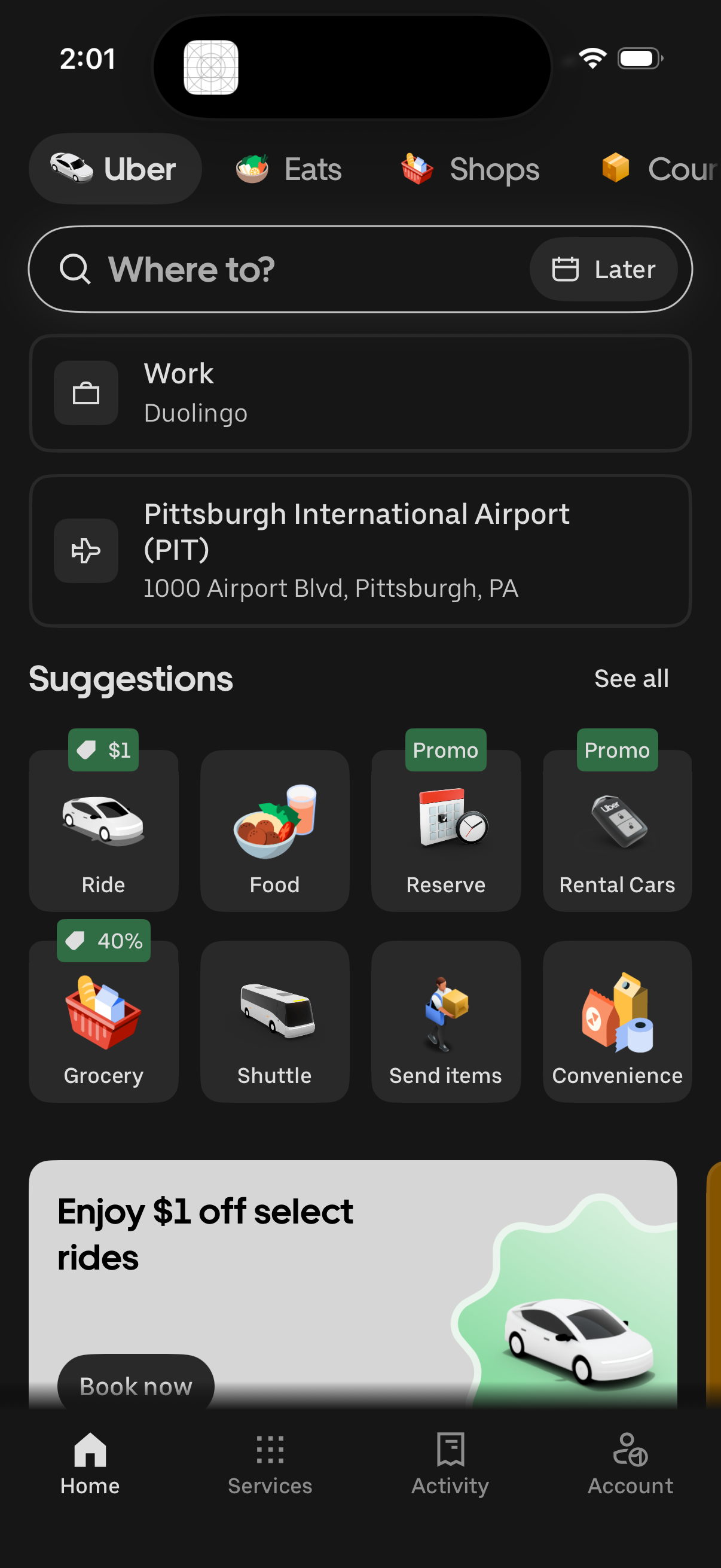 uber app screenshot 7
