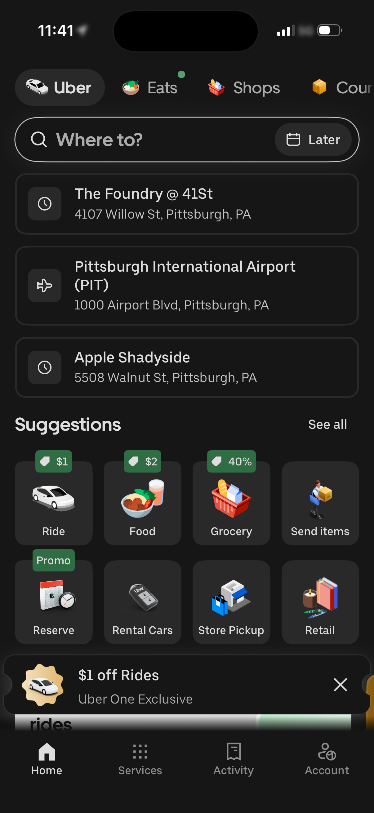 uber app screenshot 5