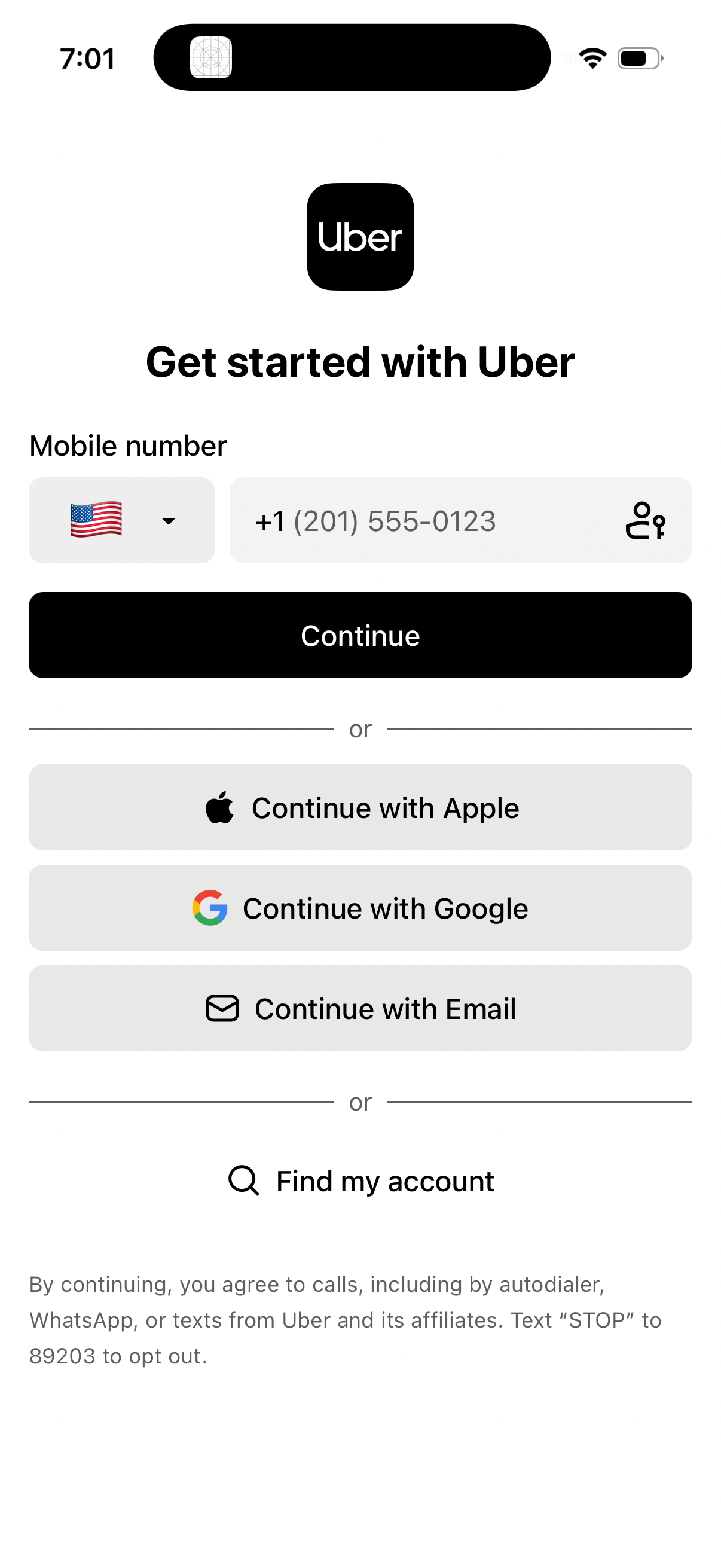 uber app screenshot 3